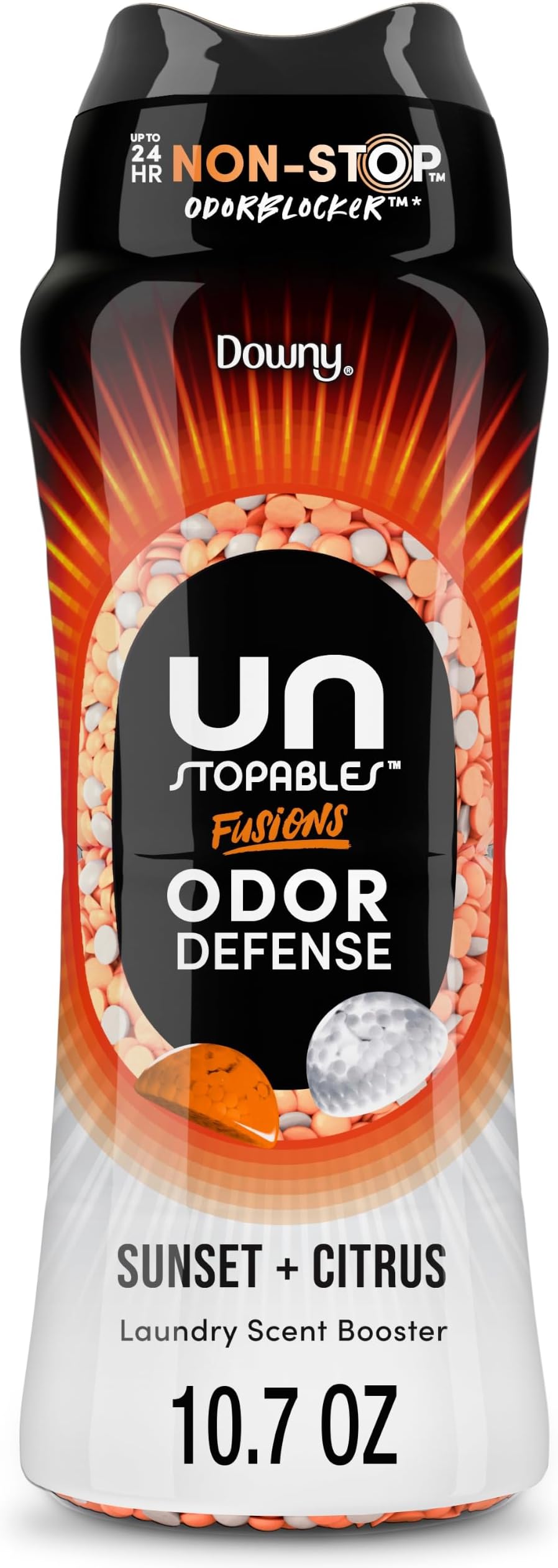 Unstopables Fusions In-Wash Laundry Scent Booster Beads, Sunset and Citrus Scent, 10.7 oz, 2-in-1 All Day Freshness