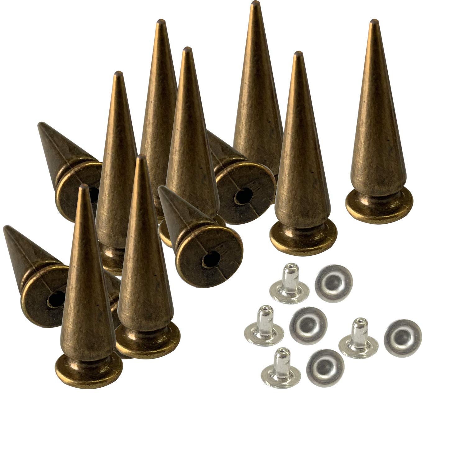 Borchie A Cono Con Vite Trimming Shop: 8x12 Mm - 10 Pezzi Metallici Per Abbigliamento Punk E Fai Da Te - 2
