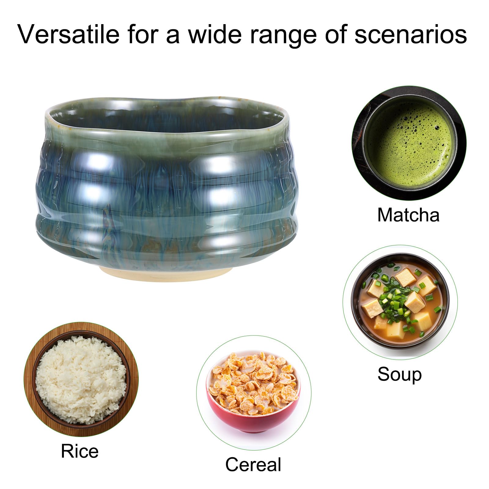QUARKZMAN Ciotola Matcha Chawan Giapponese Ciotola Da Tè Matcha Tazza Da Tè Verde Artigianale Ceramica Matcha Cerimoniale Per Cerimonia Del Tè Verde Scuro