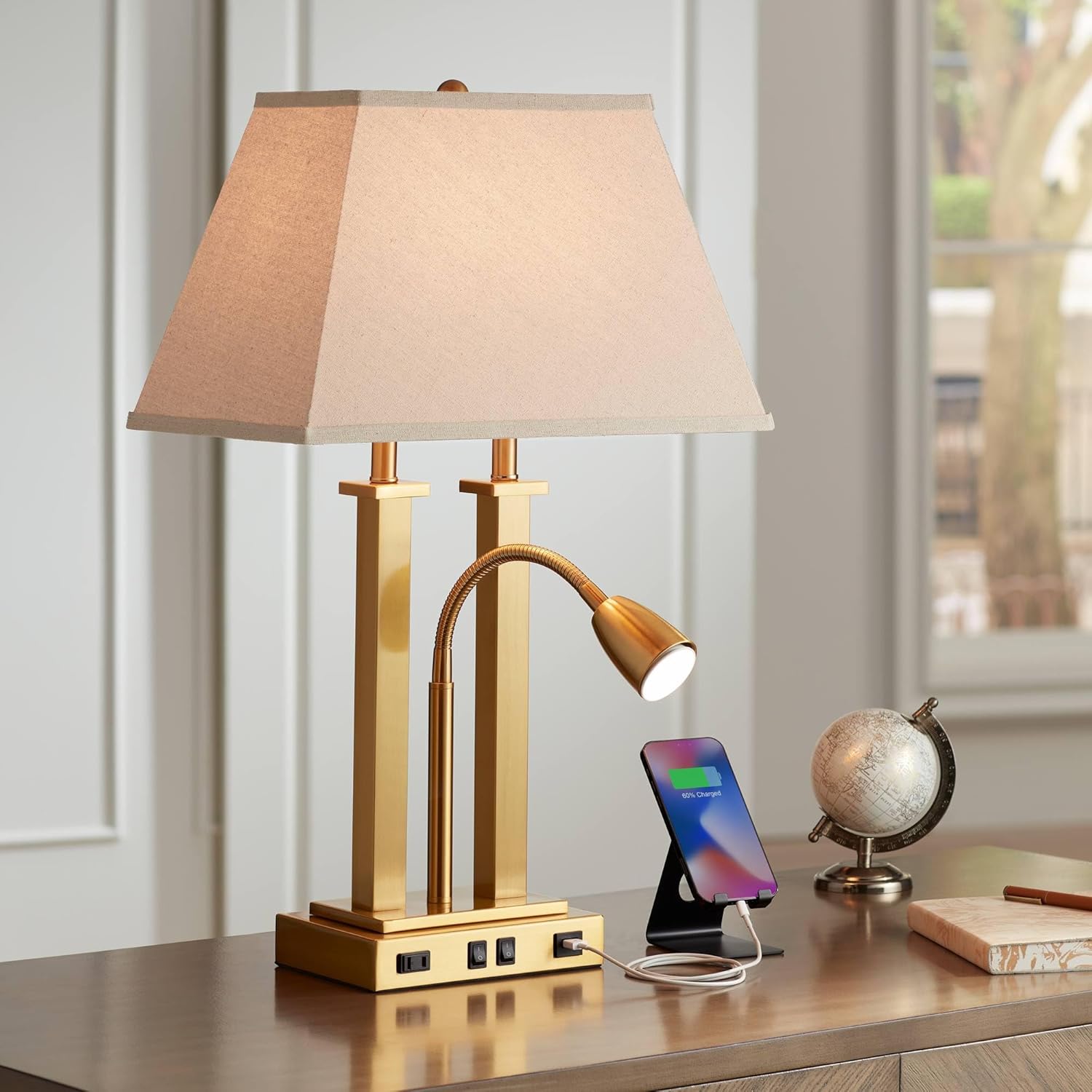 Modern Desk Table Lamp with USB and Power Outlet South Korea Ubuy
