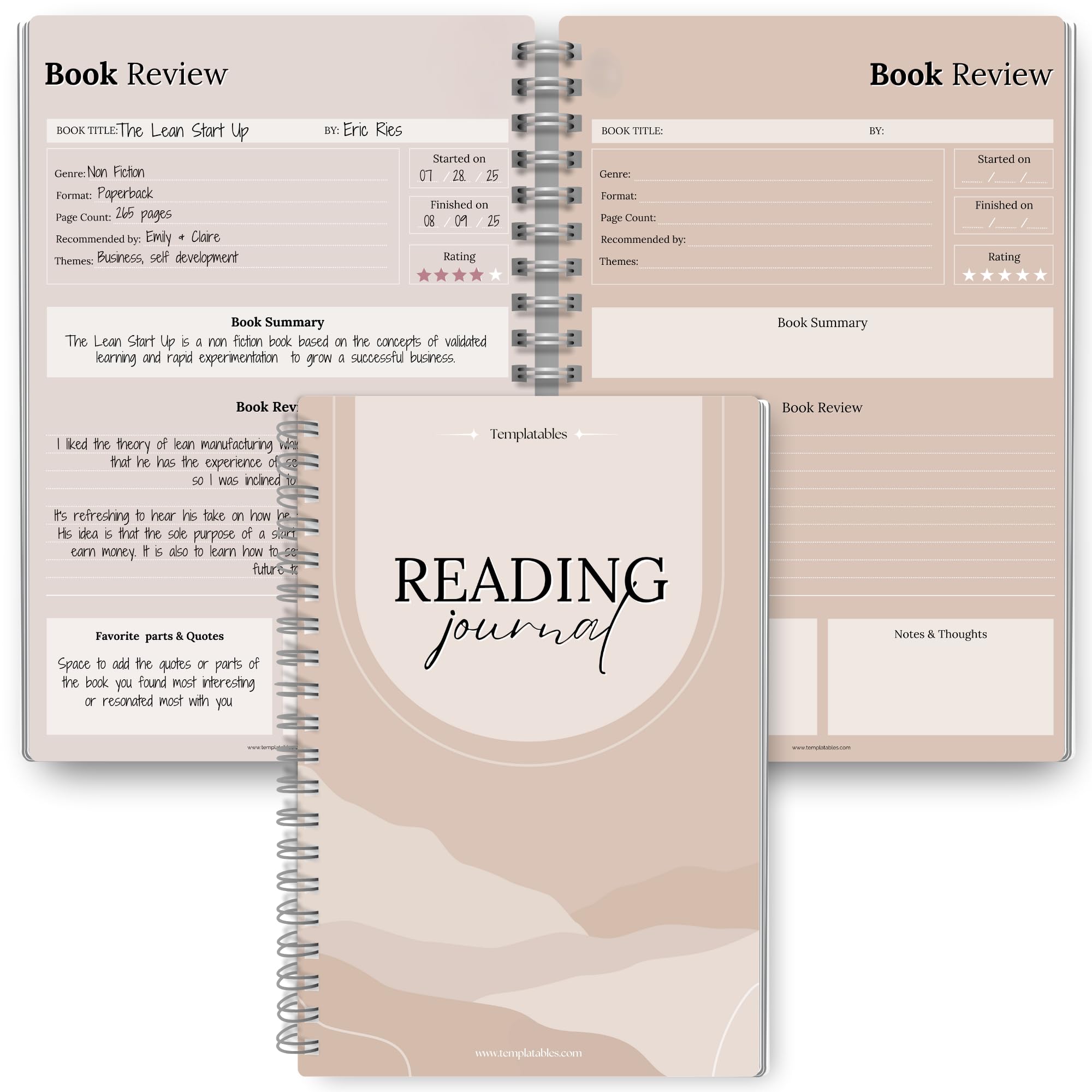 Reading Journal for Book Lovers | Log Book to Summarize, Review and Rate the Books you've Read | A5 (Lux)