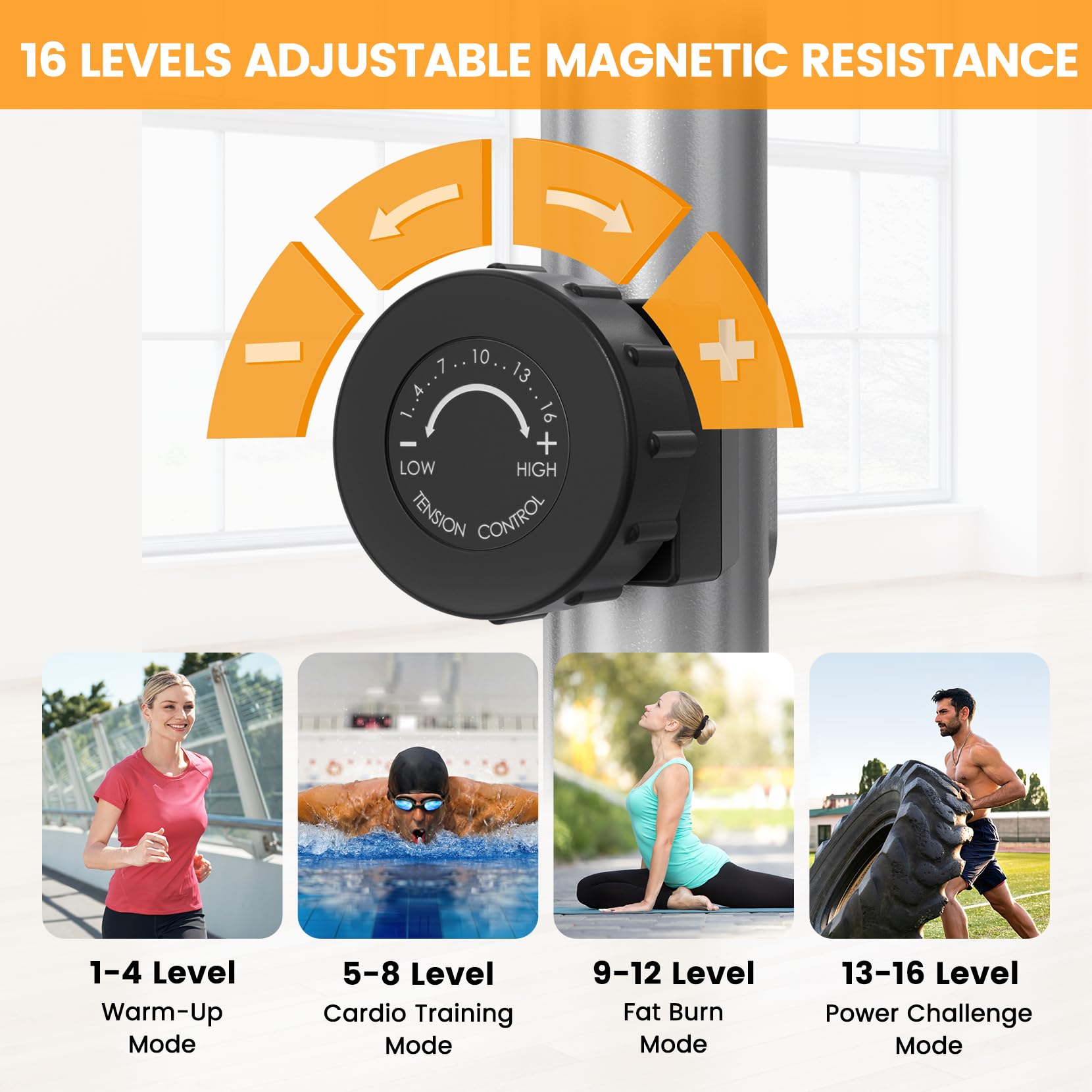 Dripex Elliptical Crosstrainer, Extrem leises magnetisches Ellipsentrainer für den Heimgebrauch, mit 6KG Schwungrad, 16 Widerstandsstufen, Pulssensor, LCD Monitor & Gerätehalterung (Grün)