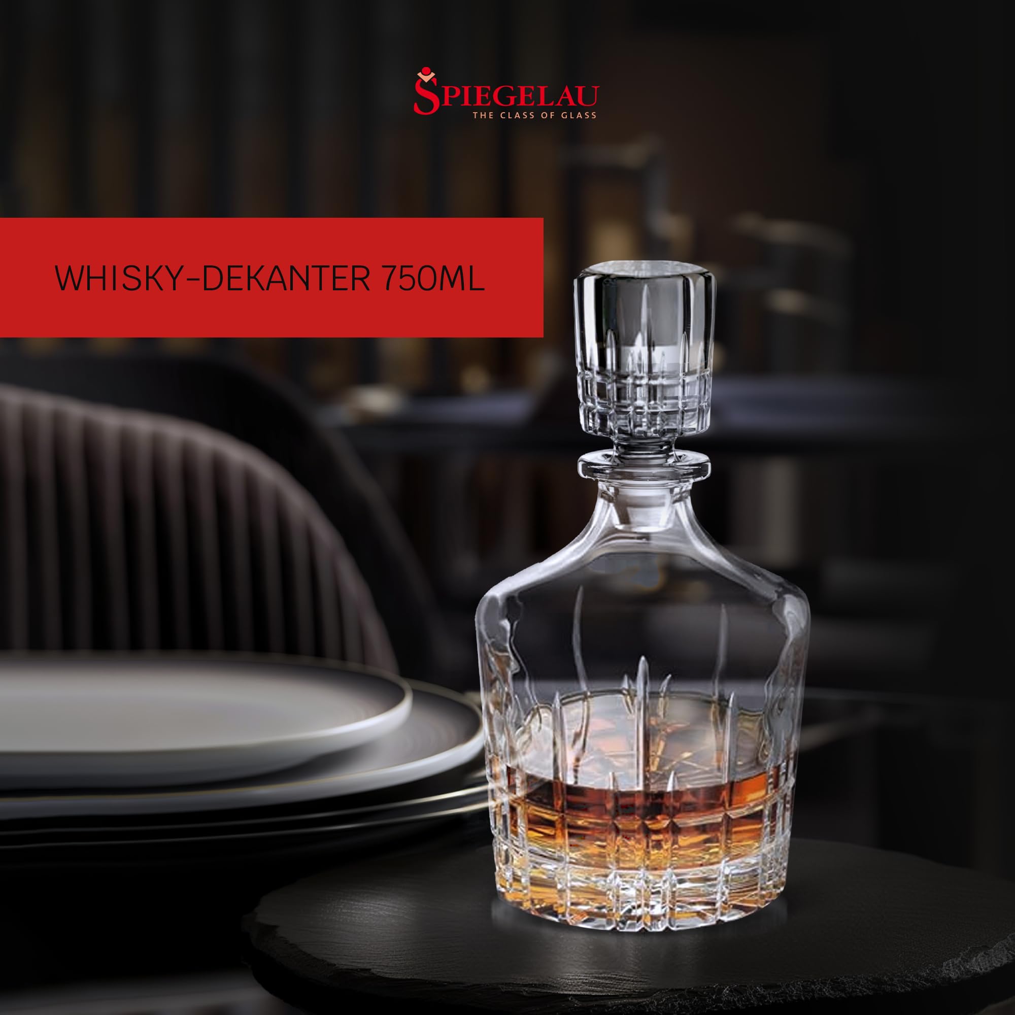 Spiegelau Perfect Serve Whisky-Dekanter, 0,75 L, 4500158 | Whiskyflasche, Kristallglas