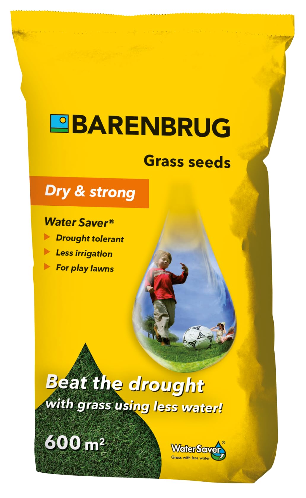 Barenbrug Semi Erba da Prato Water Saver 15 kg, Besiegt la Siccità, Superficie