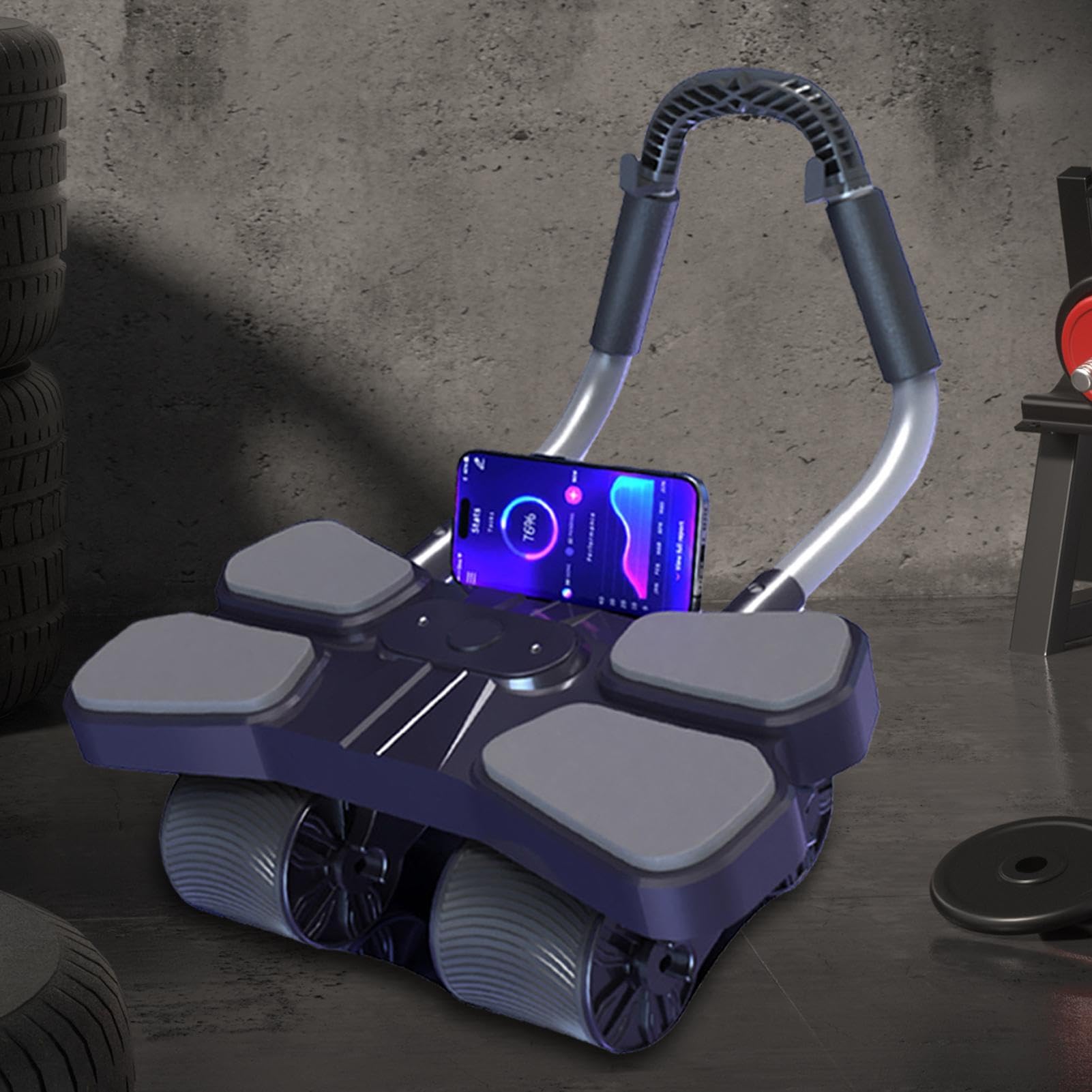 Rueda abdominal de rebote automático, rueda abdominal de apoyo de codos, rueda para abdominales, soporte de codo de 4 ruedas, rueda abdominal, rueda de rebote para vientre delgado