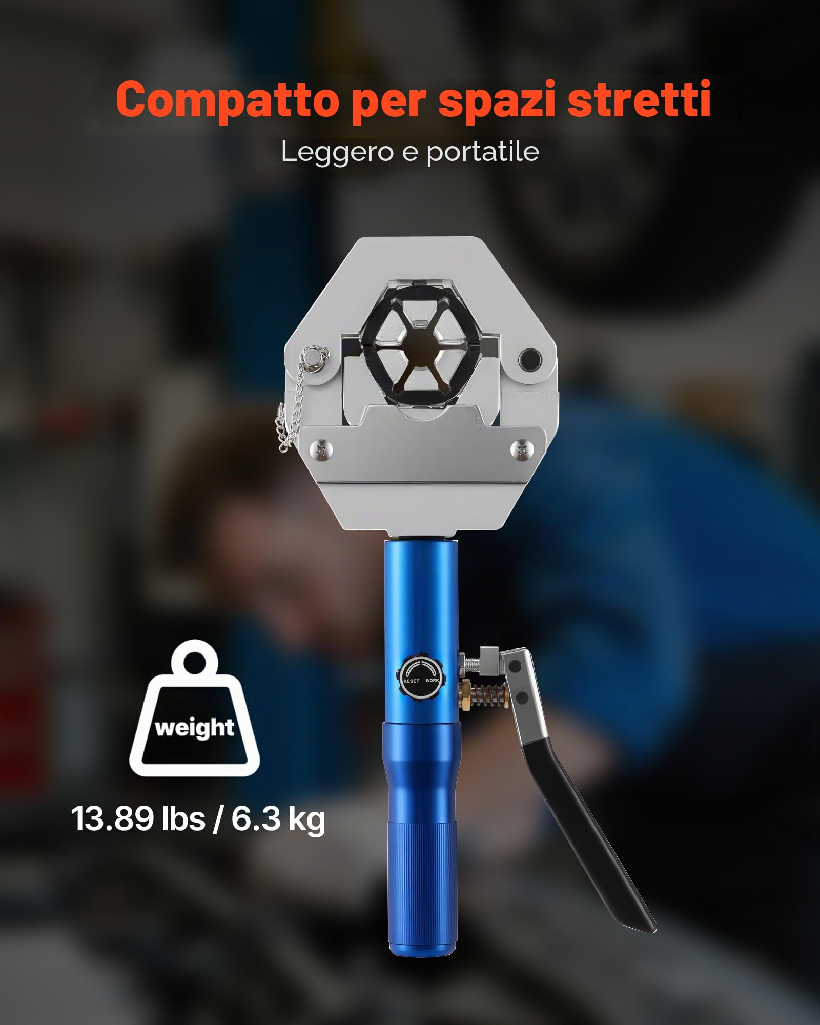 VEVOR Pinza Idraulica per Crimpatura per Tubi Idraulici AC Hydra-Krimp con 7 Matrici a Scatto, Utensile Manuale per Riparazioni di Automobili e Aria Condizionata, con Custodia per il Trasporto