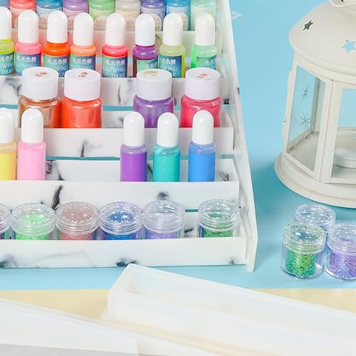 Miniatura 3 de Estante de exhibición de resina epoxi molde de silicona de 7 niveles organizador de exhibición para lápiz labial, maquillaje, pigmento, joyería