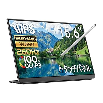 EWEI WQHD 144Hz タッチパネル LQG-156PW新品同様 EHOMEWEI モバイルモニター LQG-156PW ゲーミングモニター 15.6