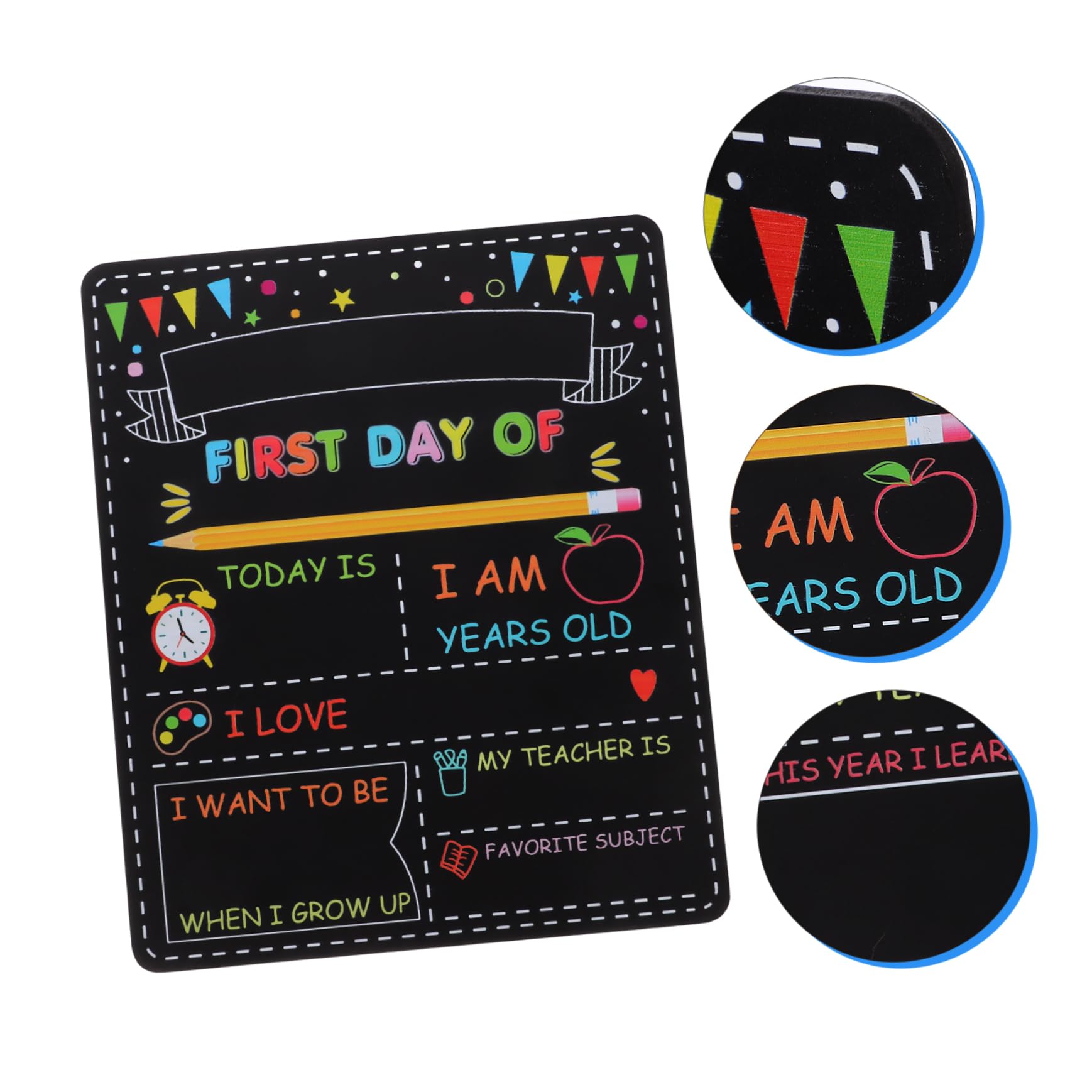 DOITOOL 4 Piezas Tablero Escolar Doble Cara de Madera para Primer Día de Colegio Pizarra Reutilizable para Fotos Decoraciones de Clase para Preescolar y Primaria