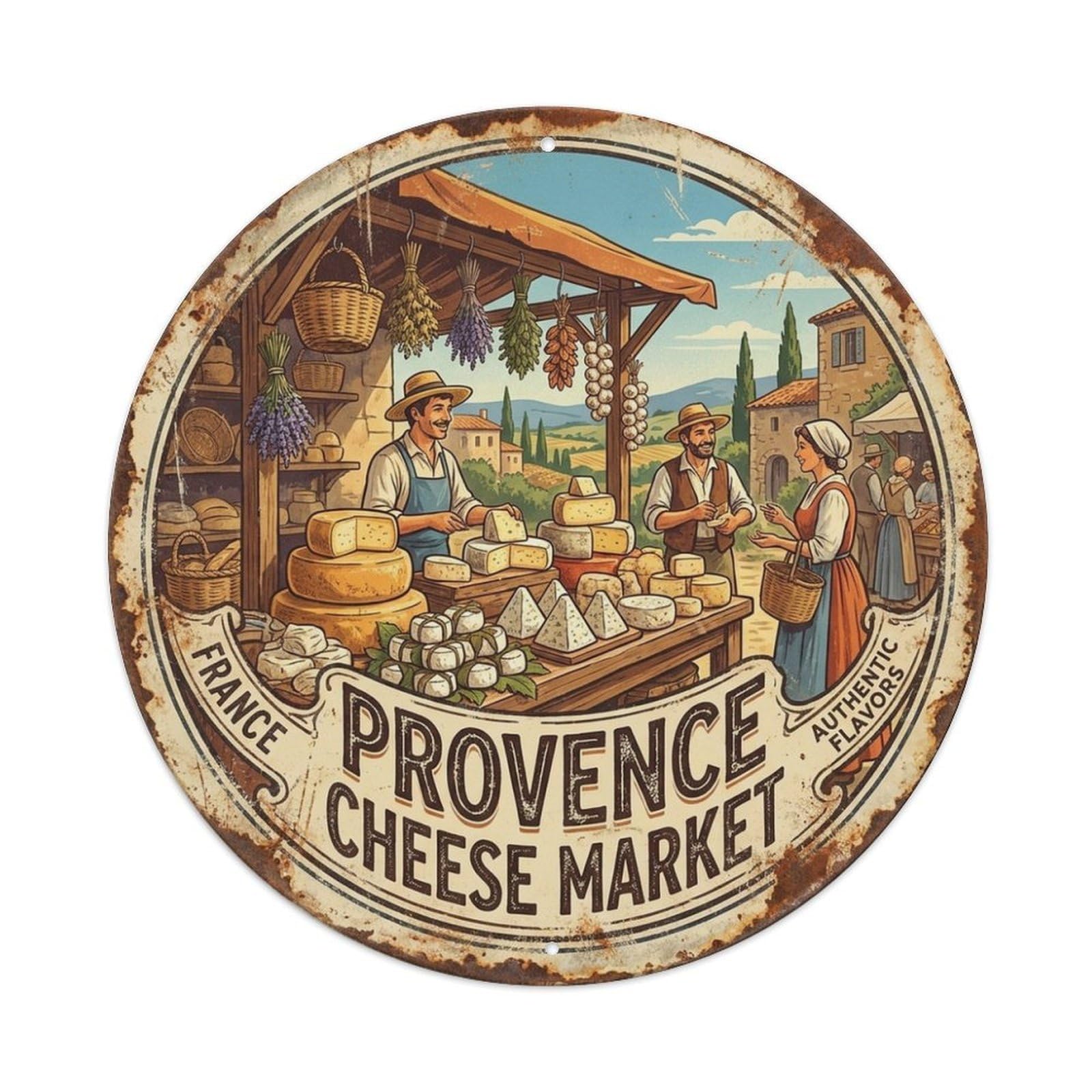 Cheese Market Provence Country Culture Travel Metal Tin Sign