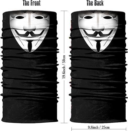 Miniatura 201 de Obacle - Tapabocas con cuello polar y de estilo de pañuelo contra el polvo y el sol para hombre y mujer Calavera Azul Ojo y Nariz