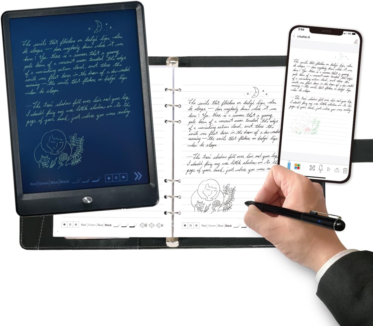 Ophayapen Smart Pen+Notebook+Tablet, SmartPen Realtime Sync for Digitizing, Storing, and