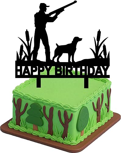 Decoración de pastel de cumpleaños de caza, cazador, camping, bosque, caza, temática de baby shower, niños y niñas, fiesta de cumpleaños, disponible en Yaxa Costa Rica