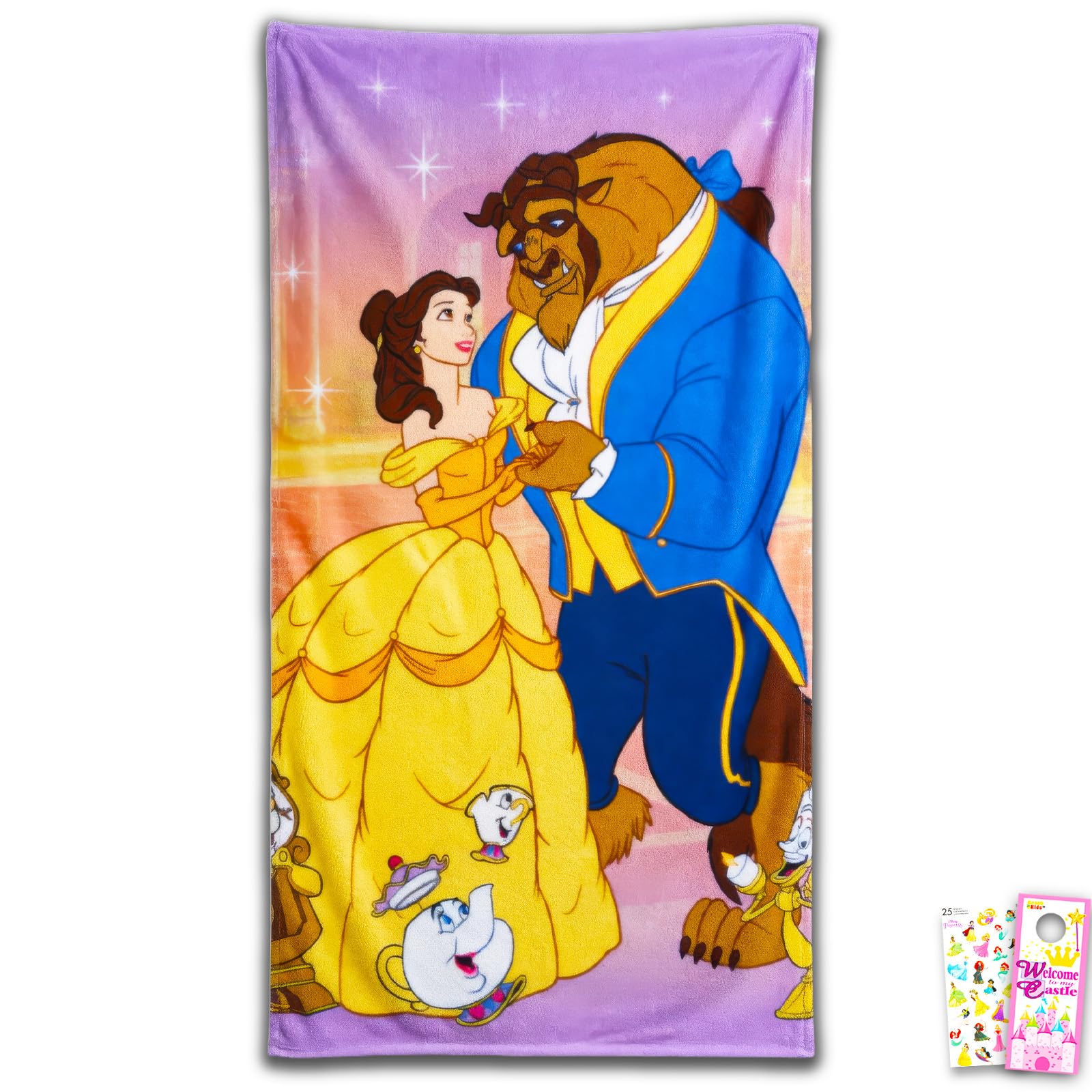 Amazon.co.jp: 美女と野獣 子供用タオルセット - 27x54インチの美女と