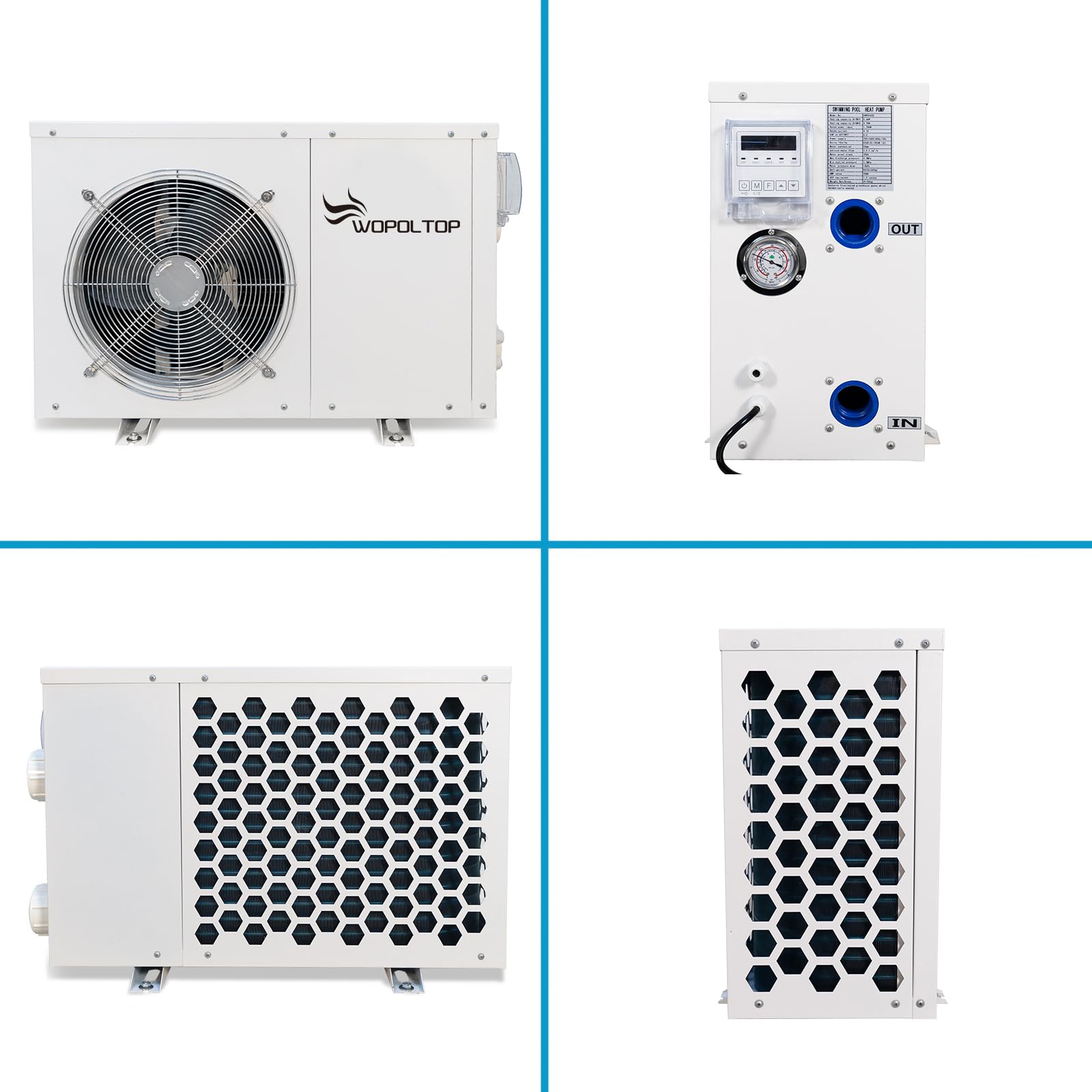 Pompe à chaleur de piscine de 20 000 BTU – pour piscines et spas hors sol et dans le sol, pompe de chauffage électrique de 5,6 kW avec échangeur de chaleur en titane, 110 V ~ 120 V/60 Hz