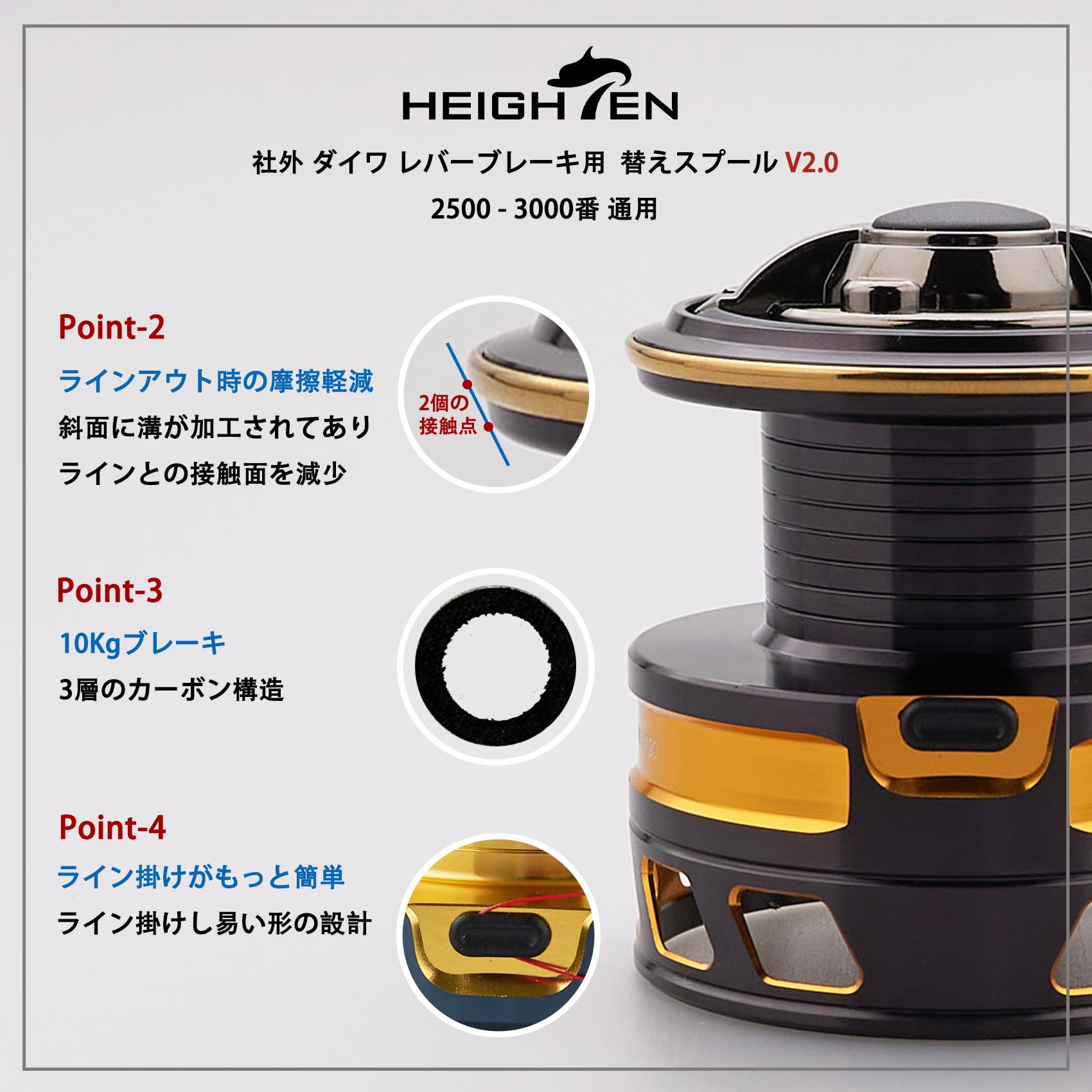 Amazon | HEIGHTEN リール スプール DAIWA ダイワ レバーブレーキ
