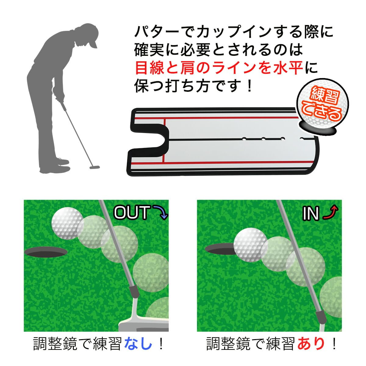 Amazon | Golf Style パッティングミラー ゴルフ パター 練習 鏡