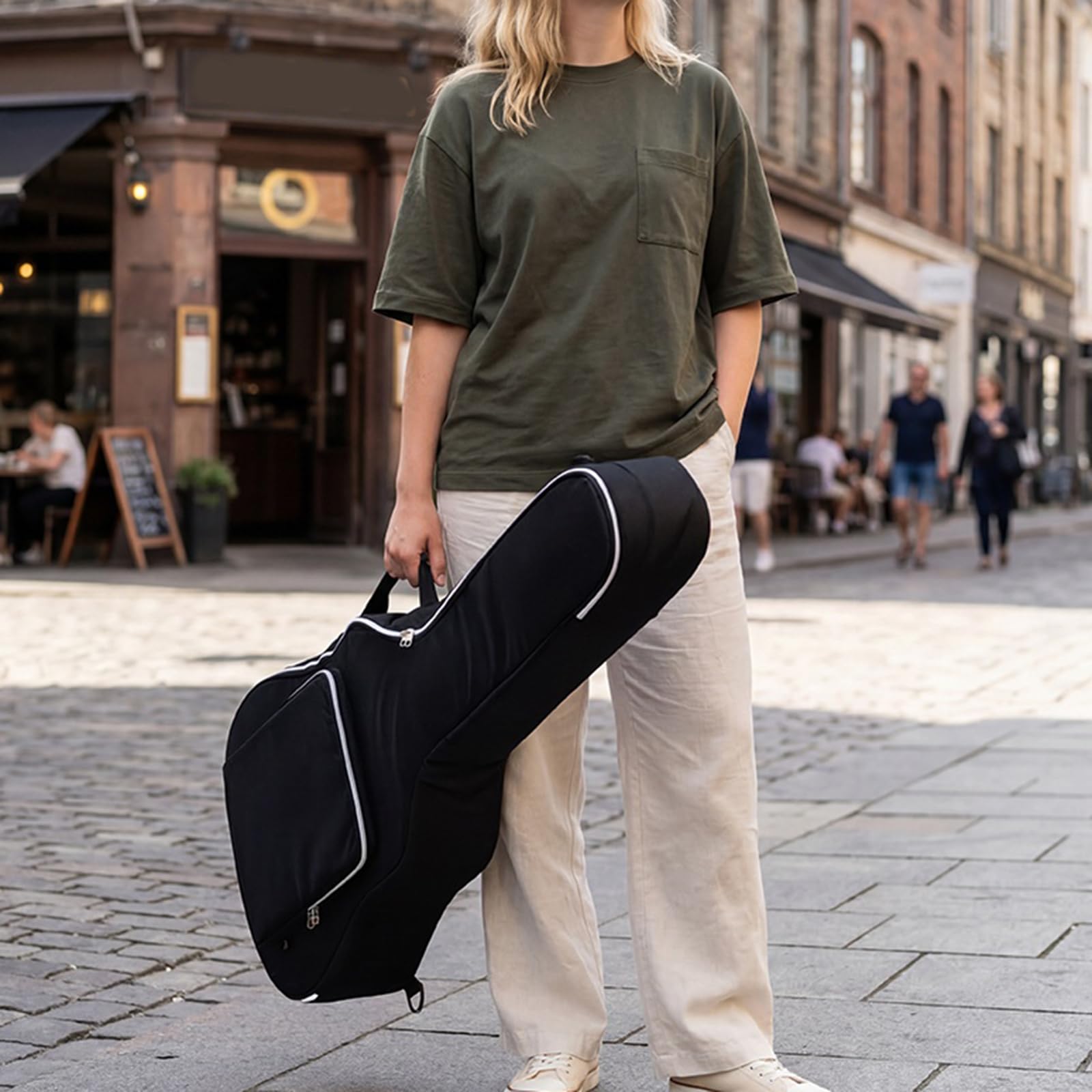 Custodia protettiva per chitarra, borsa per il trasporto di strumenti musicali, zaino spesso, custodia per chitarra acustica, facile da trasportare