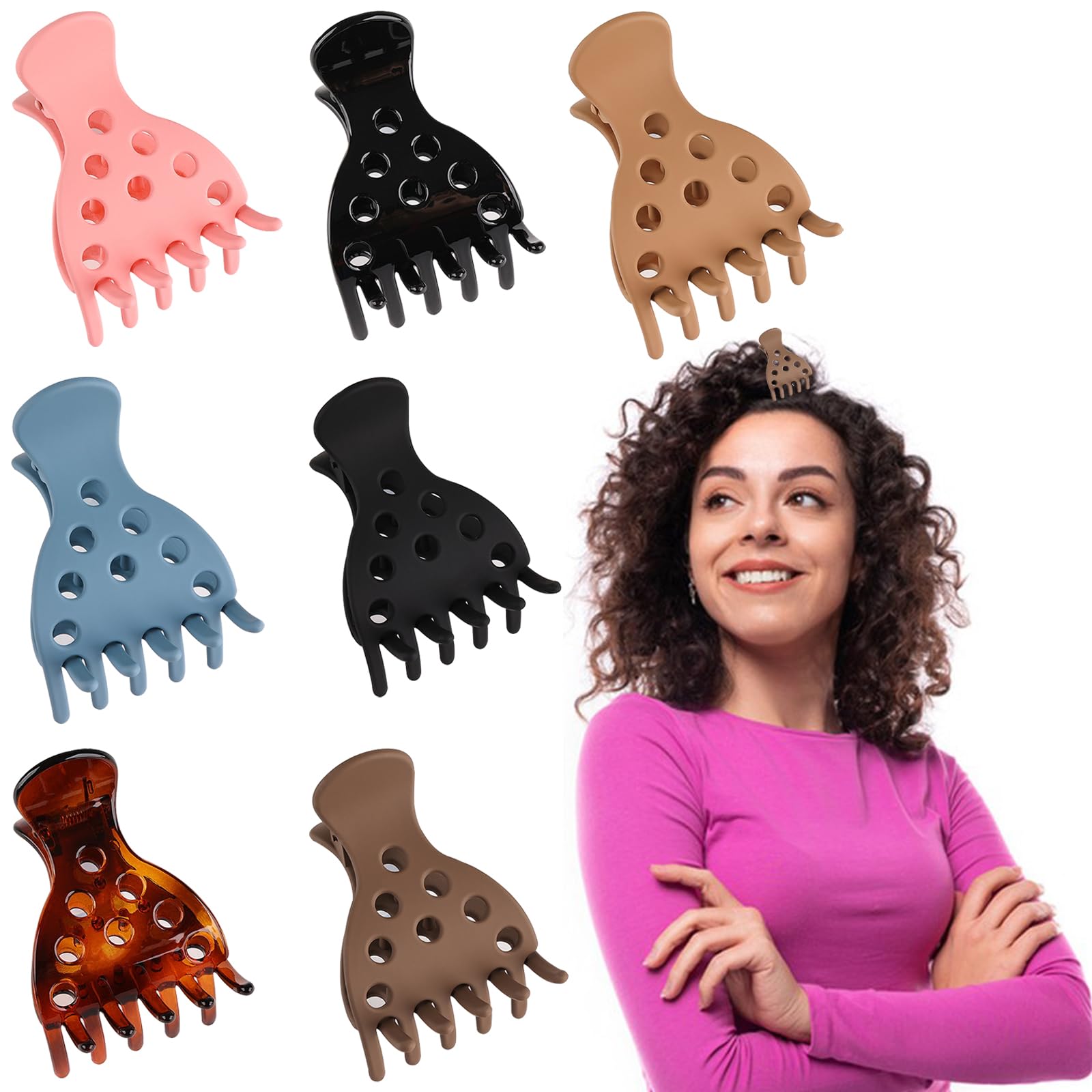 7Pcs Root Lifting Hair Clips for Volume Hair Styling Accessories Volumizing Claw Clamps for Curly Hair No Crease Hair Root Lifting Clips for Natural