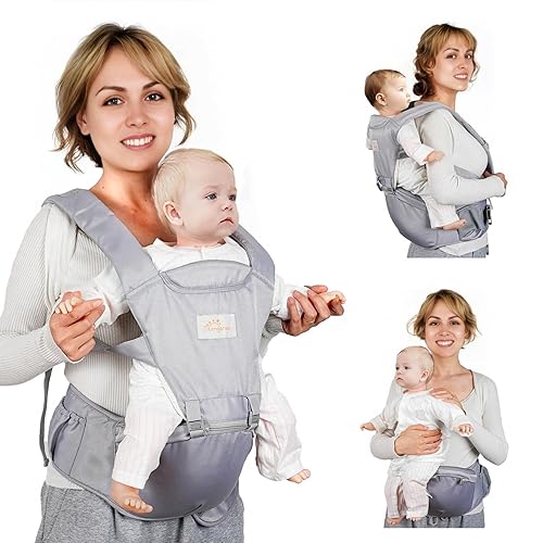 Mumgaroo Portabebés para recién nacidos a niños pequeños, 6 en 1 delantero y trasero, portabebés de cadera de talla única ajustable para niños