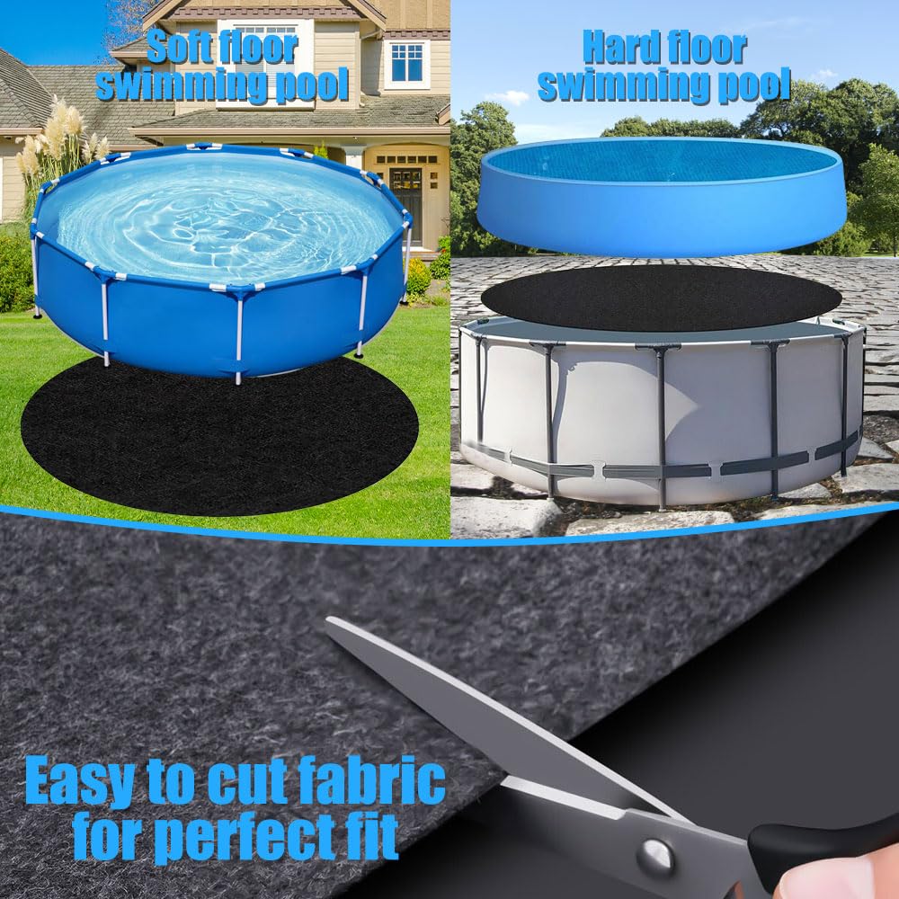 3M Tapis de Sol Piscine, Tapis sous Piscines Hors Sol Rond, Tapis De Revêtement De Sol De Piscine, Rembourrage sous Piscine, Antidérapant, Pliable, pour Baignoires et Piscines Hors Sol
