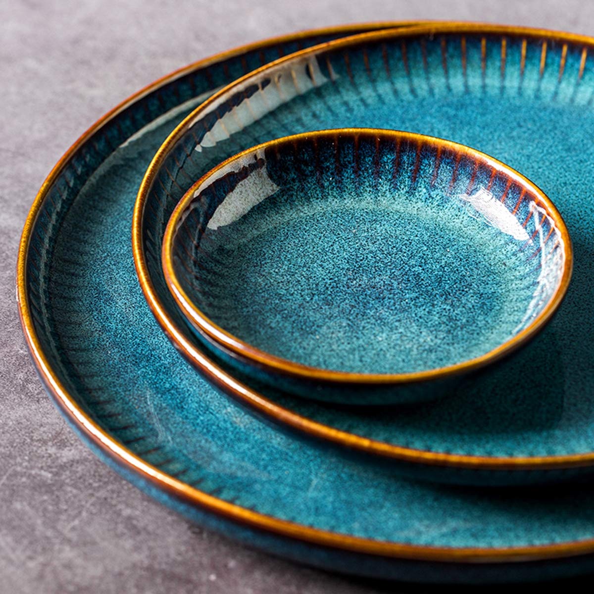 Zestaw zastawy stołowej, 12-częściowy zestaw ceramicznych talerzy obiadowych, zestaw naczyń dla 2-4 osób, idealny na wesele, przyjęcie, 12 sztuk (12 sztuk) (20 sztuk)