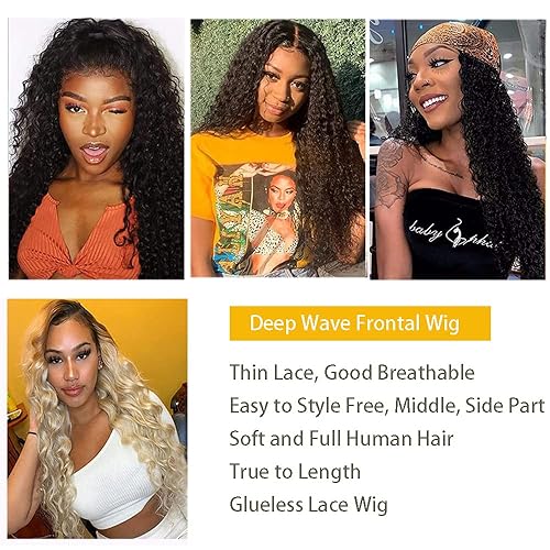 Miniatura 9 de Peluca de cabello humano con encaje frontal degradado 427 con reflejos rizados, peluca de cabello humano de 13 x 4, rubio miel, pelucas frontales de