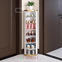 Vista 2 de Zapatero giratorio de 360° de 7 niveles sin puerta, zapatero de pie, torre redonda para zapatos, organizador de zapatos moderno y alto para entrada