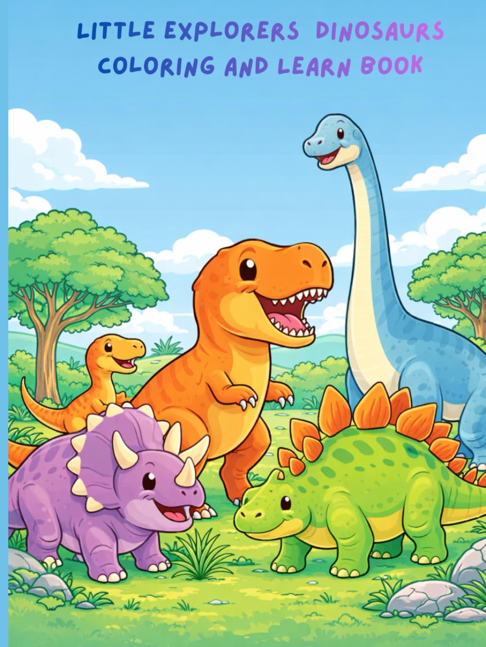Little Explorers Dinosaurs Coloring and Learn Book