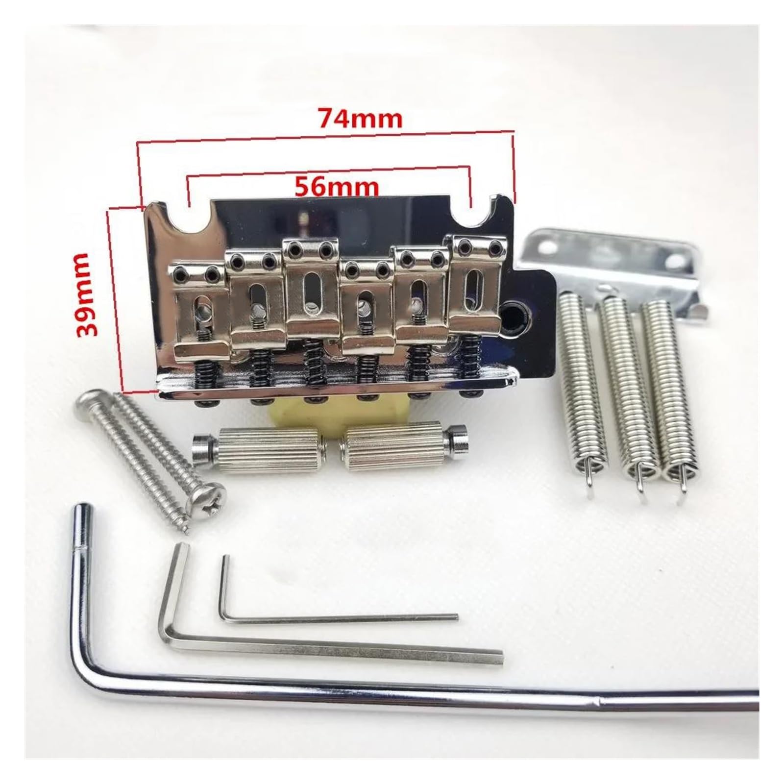 Accesorios Profesionales 2 Postes Cromo Plata Doble Trémolo Puente De Guitarra Eléctrica Puente De Guitarra Profesional
