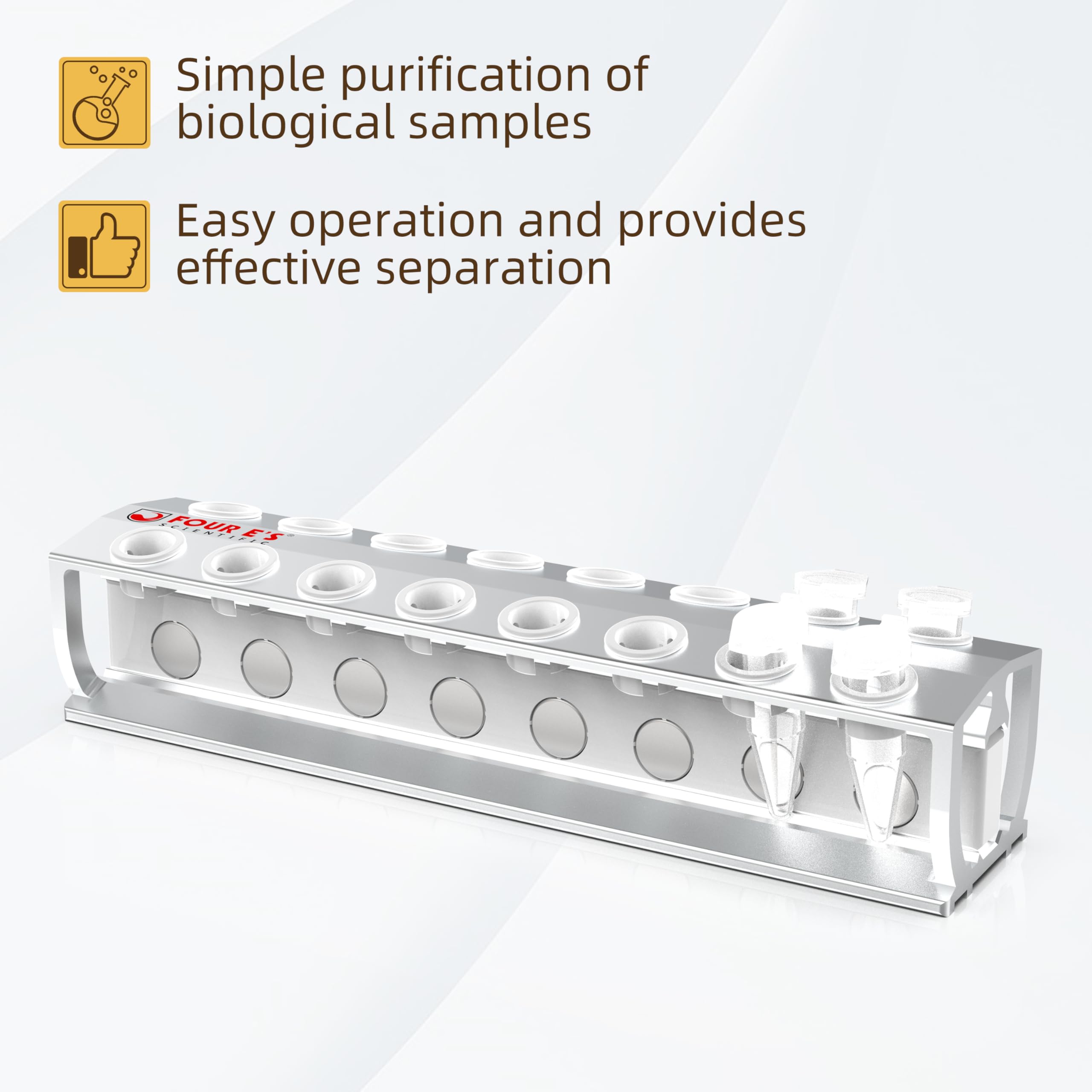 4E's USA Separador magnético de cuentas para ADN, separador magnético para purificación de ADN, ARN tiene capacidad para 16 tubos Eppendorf (1,5 ml), tubos de microcentrífuga, modelo MRK100216