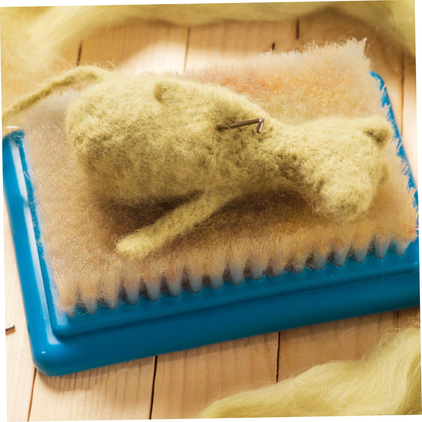 NUOBESTY Bottom Brush Workbench Crafts Carder Material Woolen Felting Kits Beginners Adults Color Needle Felting Wool from Wool Felting Along with Felting Mat Brush Kit Plastic