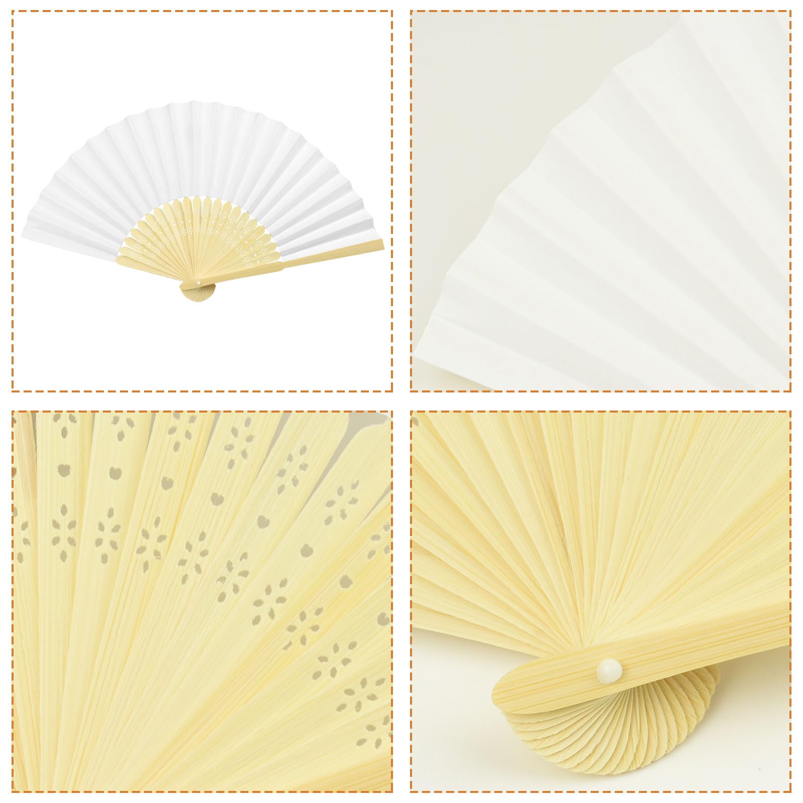 64 abanicos boda para invitados, abanico plegable blanco, decoración de Bodas, abanicos de boda, Regalos de Bodas