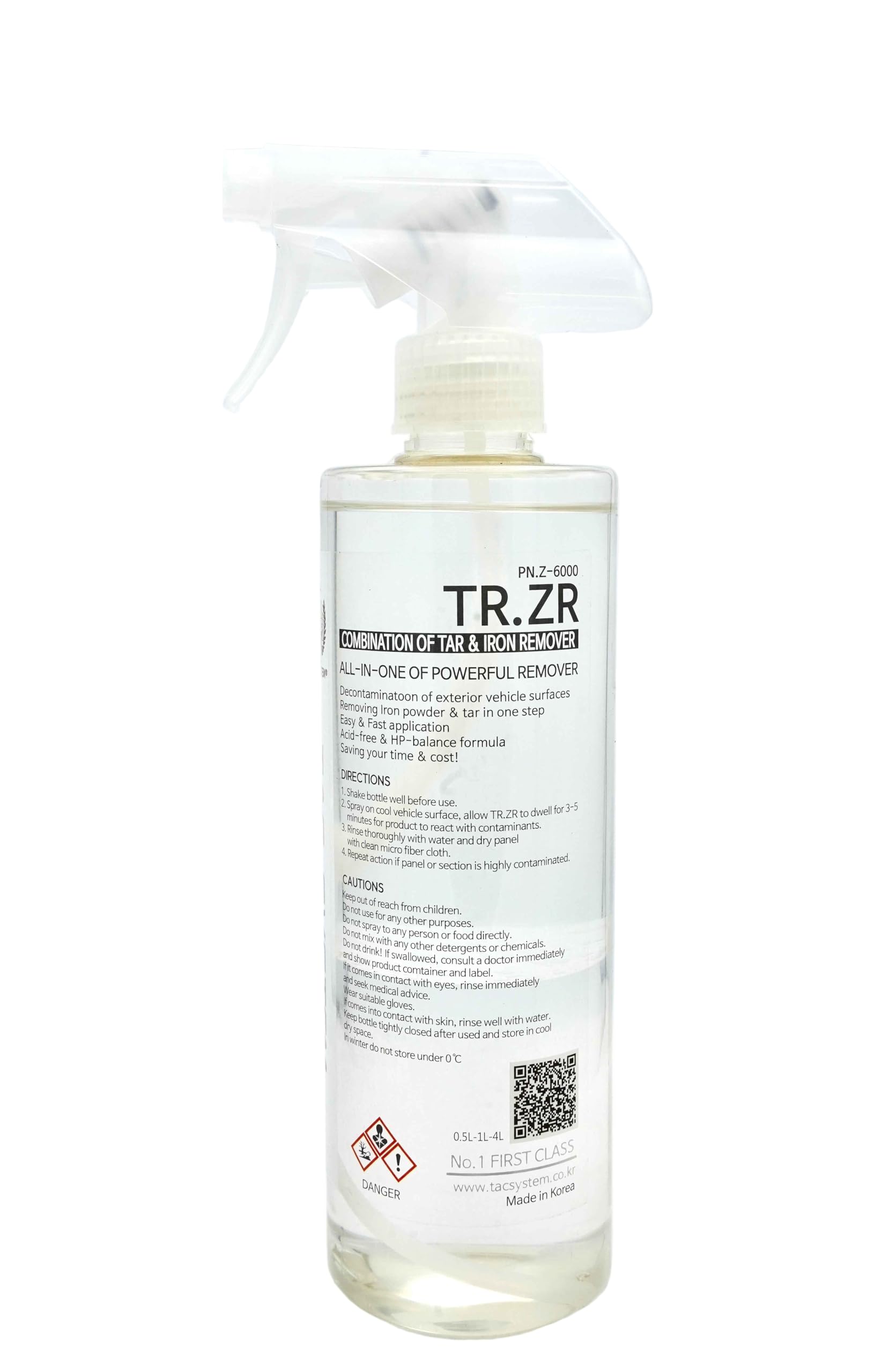 TR ZR Iron and Tar Remover – pH-Neutral, Powerful All-in-One Degreaser, Safe for Paint, Plastic, Chrome, and Alloy Wheels | Removes Iron, Tar, Dirt, and Grime (16.9 oz)