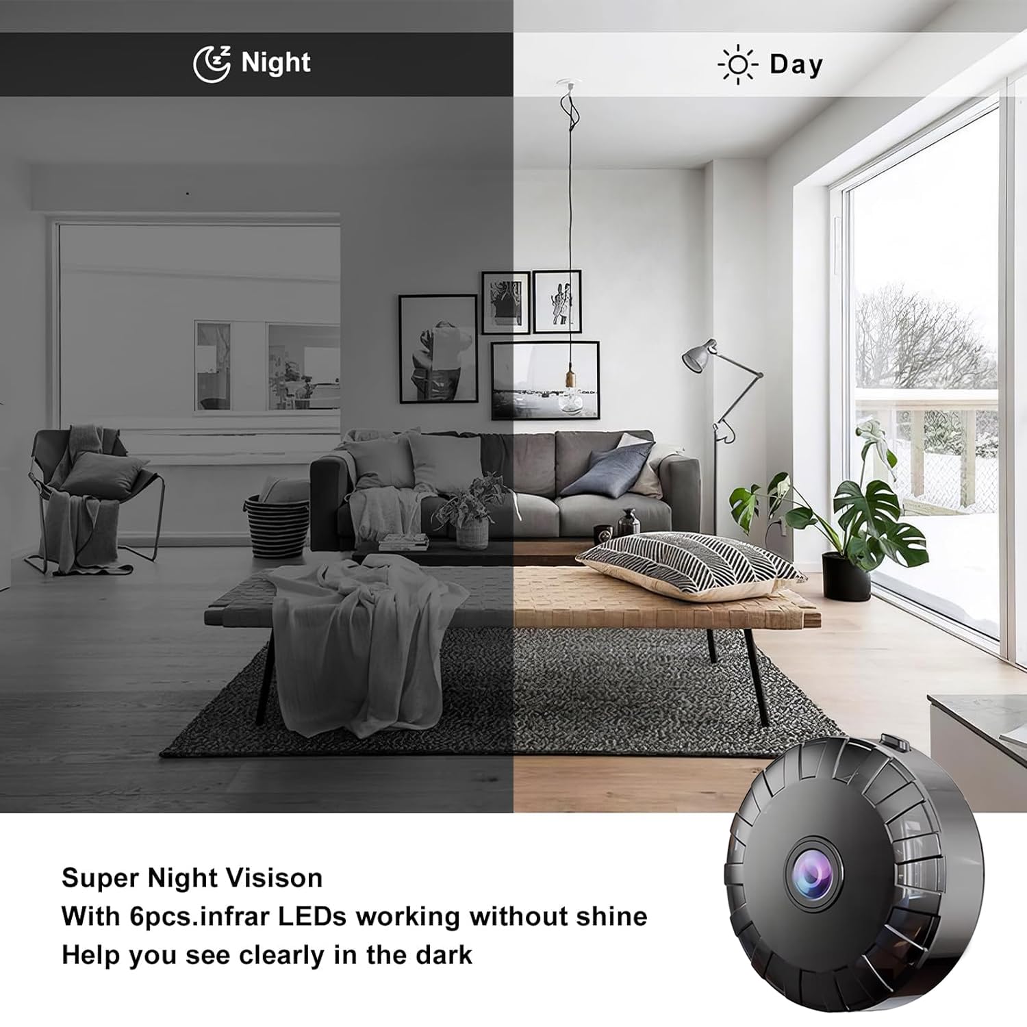 Kit Sécurité Maison Discret Caméra Espion Miniature Magnétique 1080p - Vision Nuit 6m, Détection Mouvement - Pour Intérieur/Extérieur Caméra Spy Focus