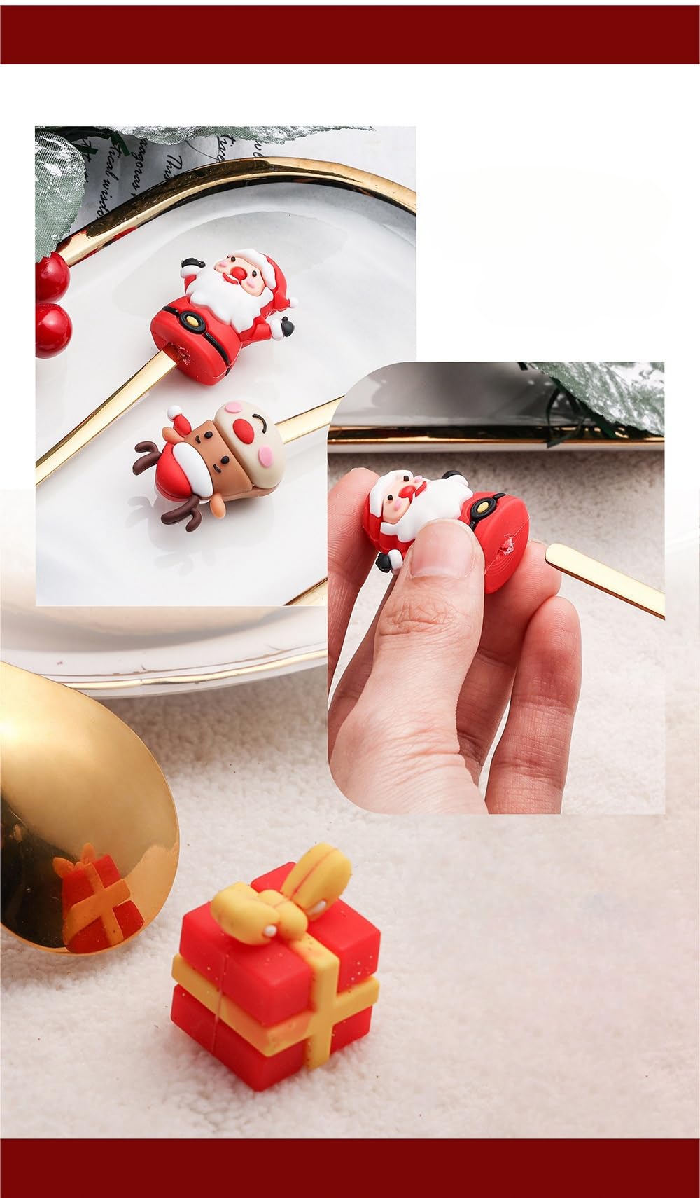 Premium Stainless Steel Coffee & Ice Tea Spoons, Cake & Ice Cream Spoon, Cocktail Stirrer Set of 4 (Gold Color) 4