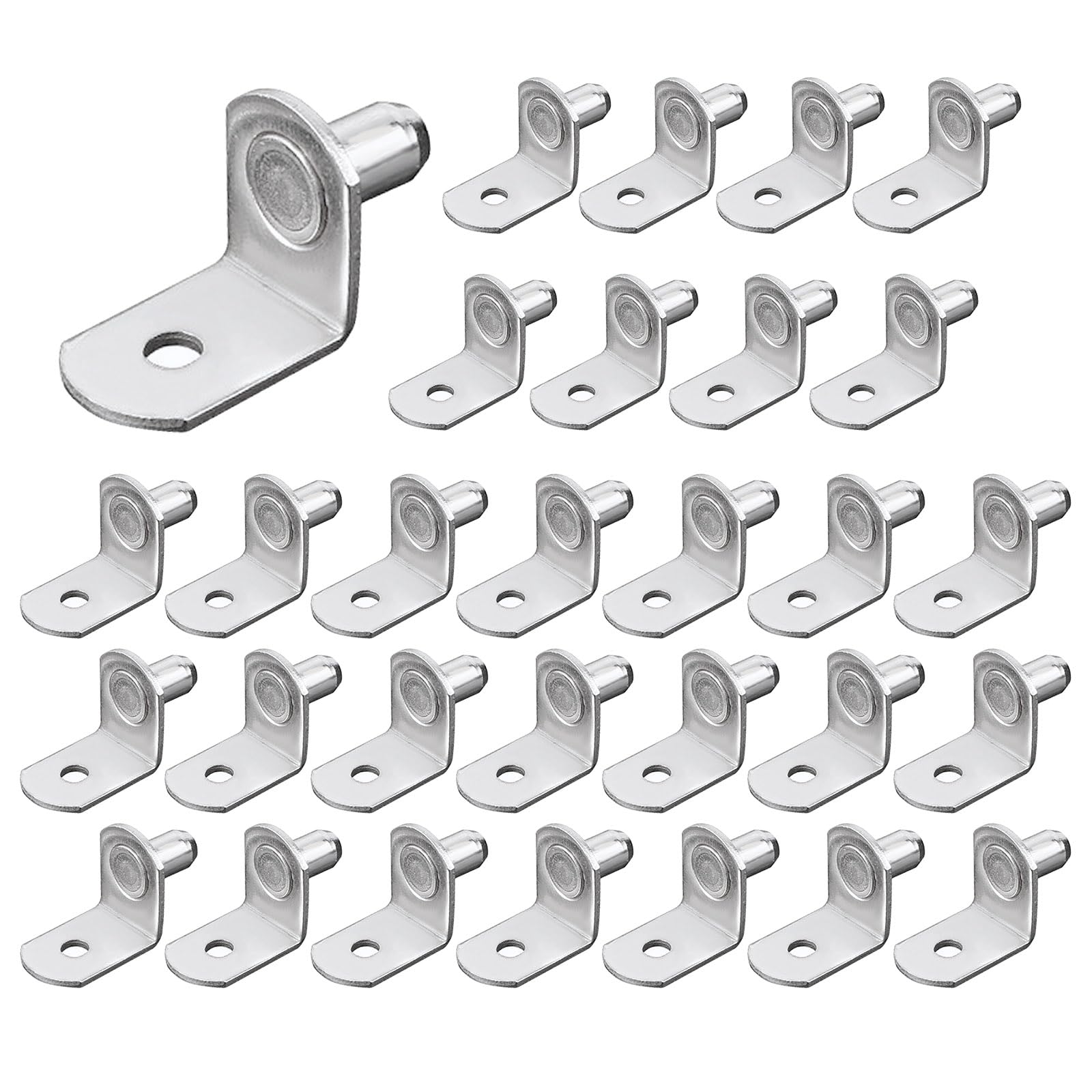 20 Pezzi Supporti Mensola A L In Acciaio Inox - Perni Da 5mm Per Mensole Vetro O Legno - Foto 7