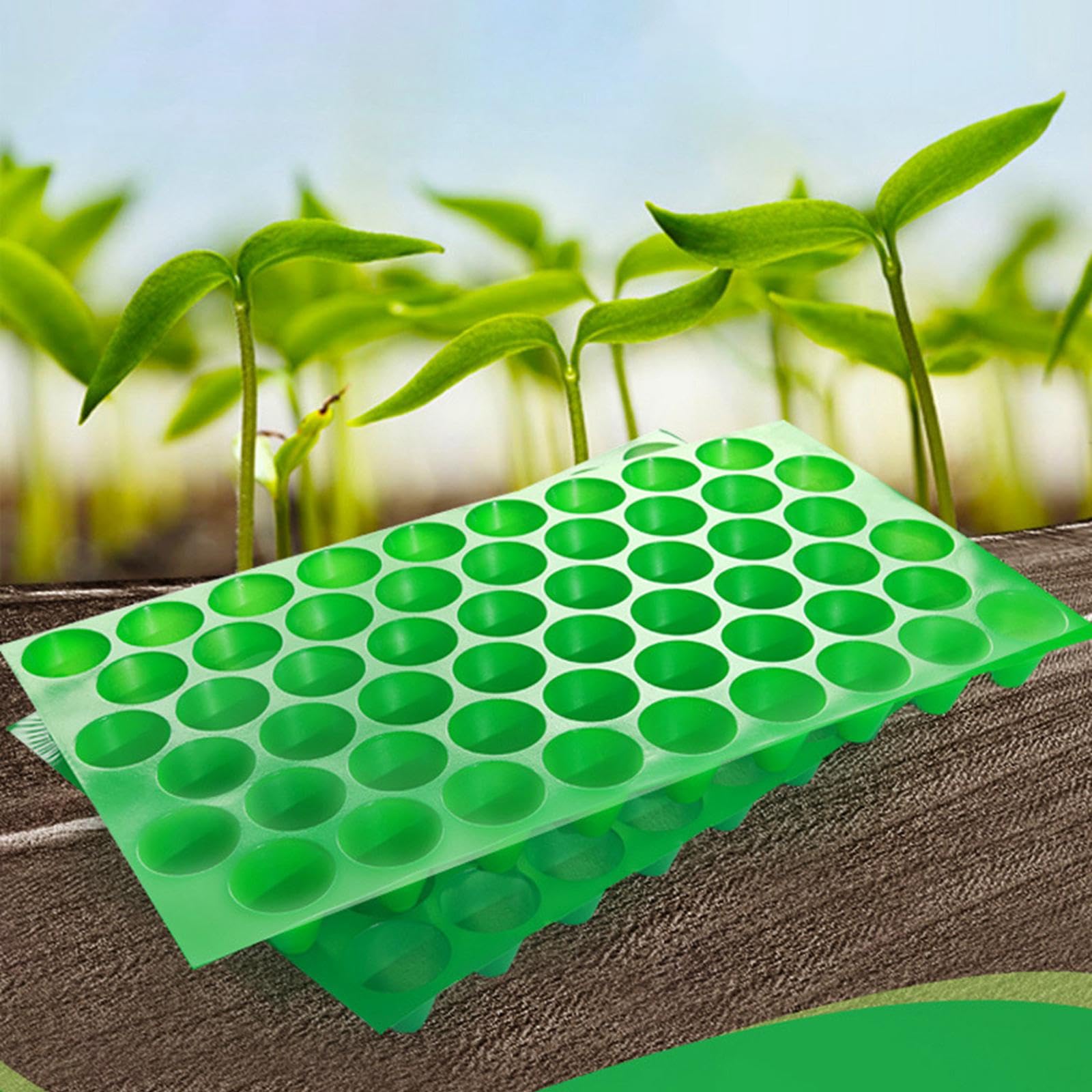 10 Piezas Bandejas para Semilleros Plantas Cultivo Reutilizable Propagación Orificios Pet Resistente Adecuado para Viveros Jardines Hogar Centros Come, 100 Hoyos