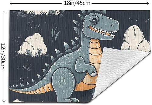 Miniatura 2 de 6 PCS PVC Placemats Set Place Mats Funny Dragon Non-Slip Weave Place Mats 12" x 18" Farmhouse Table Mat Set for Family Dinners Wedding Parties