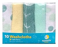 Vista 4 de Spasilk Baby 10 Pack Soft Terry Bath Washcloth Wipes