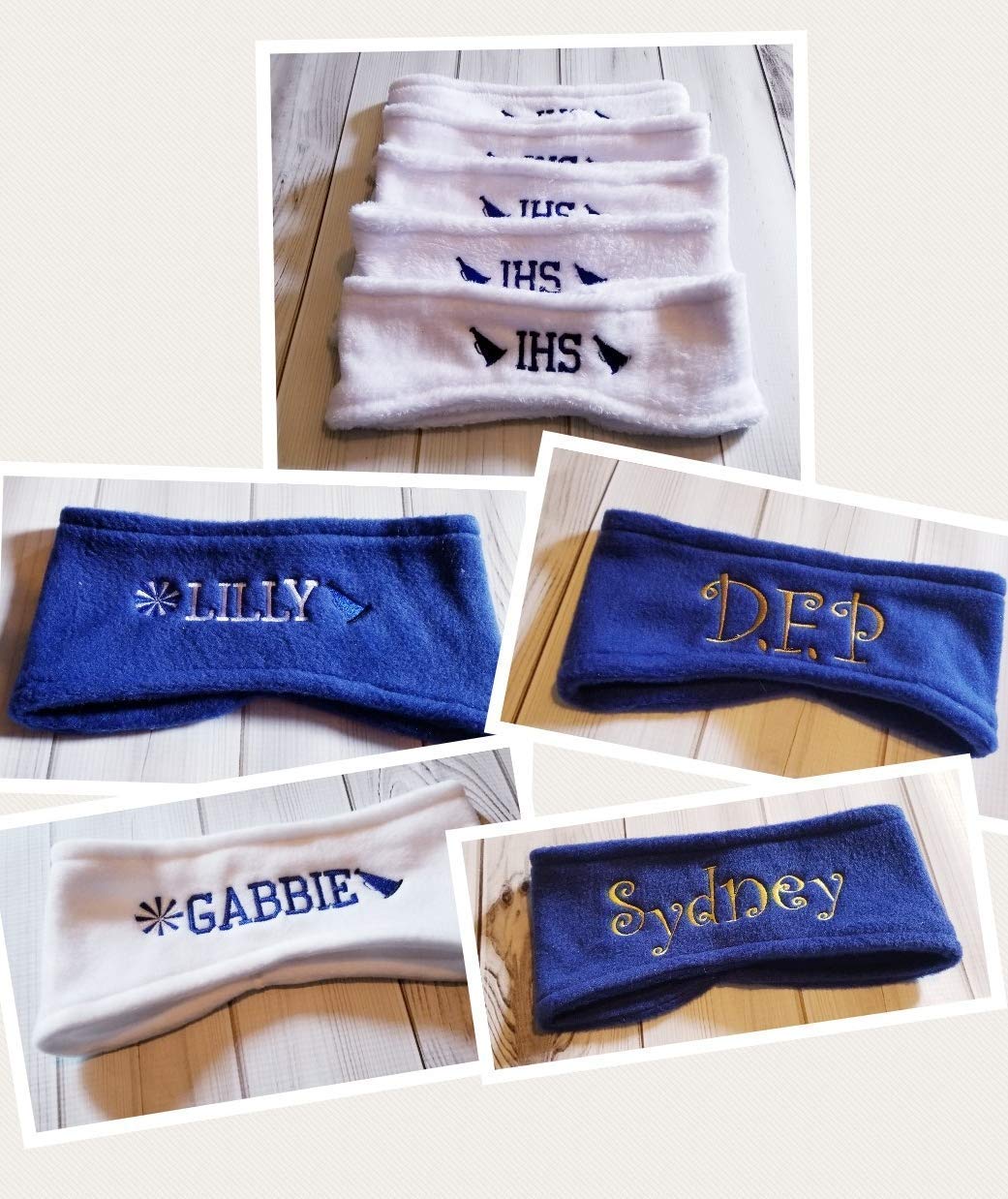 Monogrammed Personalized Fleece Warm Headband Earwarmer Ear warmer fleece Cheer Sports Track and more for toddler, teens and adults