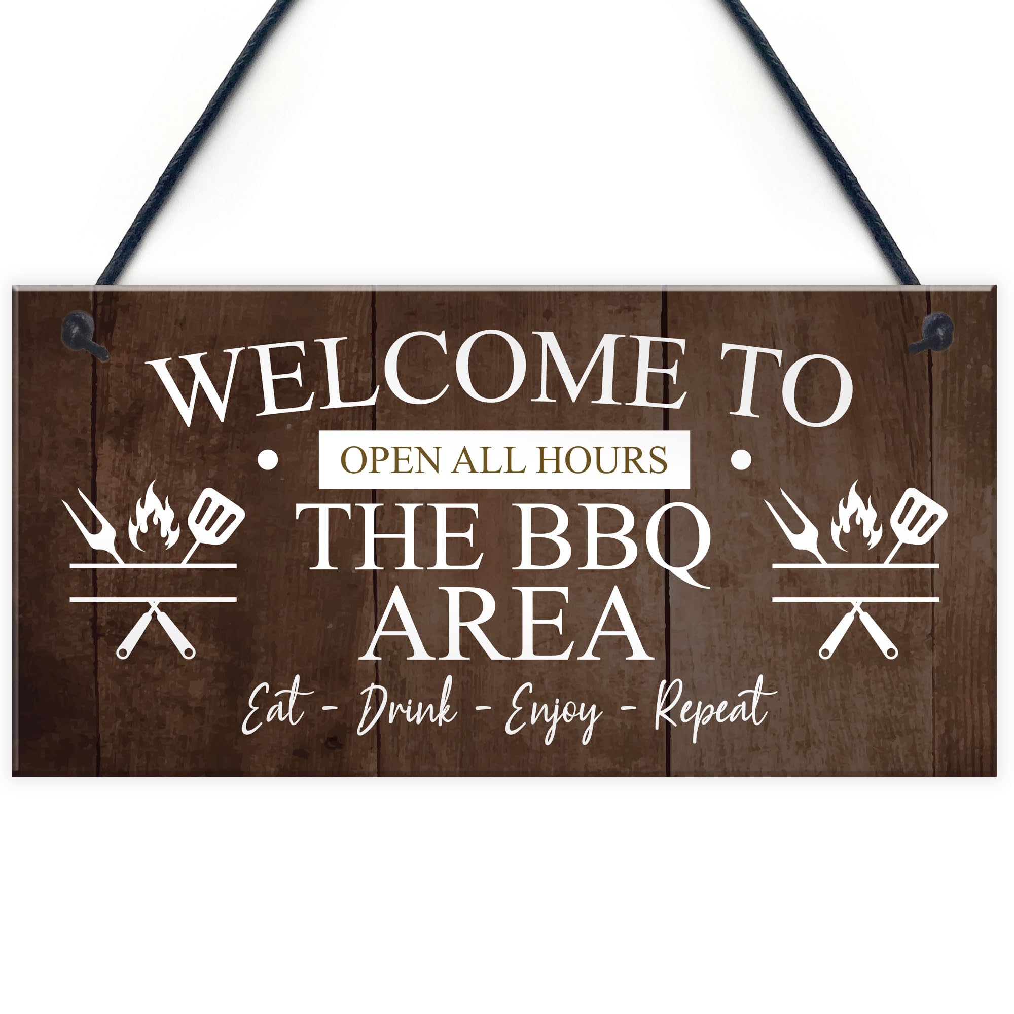 Red Ocean The BBQ Area Hanging Outdoor Garden Barbecue Gift Barbecuing Pit Sign