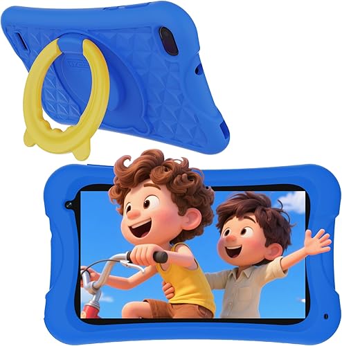 Digliand Tablet Android Kids de 7 pulgadas, 4 GB de RAM+32 GB de ROM, CPU de cuatro núcleos, batería de 3000 mAh (4 H), funda a prueba de niños,