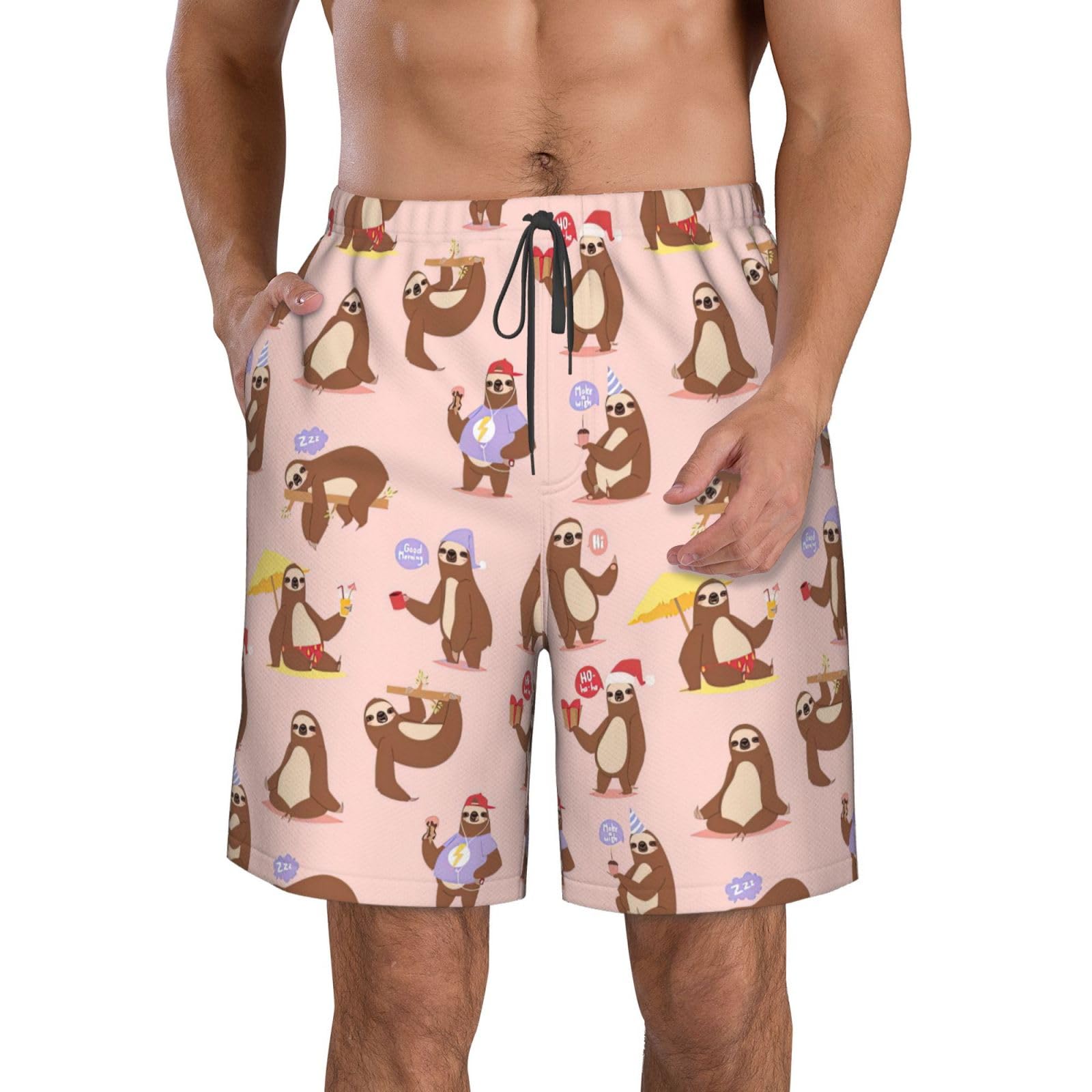 Pantalones cortos de playa con perezosos: bermudas de hombre ideales para vacaciones y descanso 8