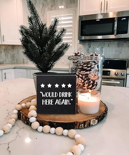 Miniatura 6 de Letreros de madera negra para decoración de cocina, oficina, 6 x 6 pulgadas, bonito letrero de baño