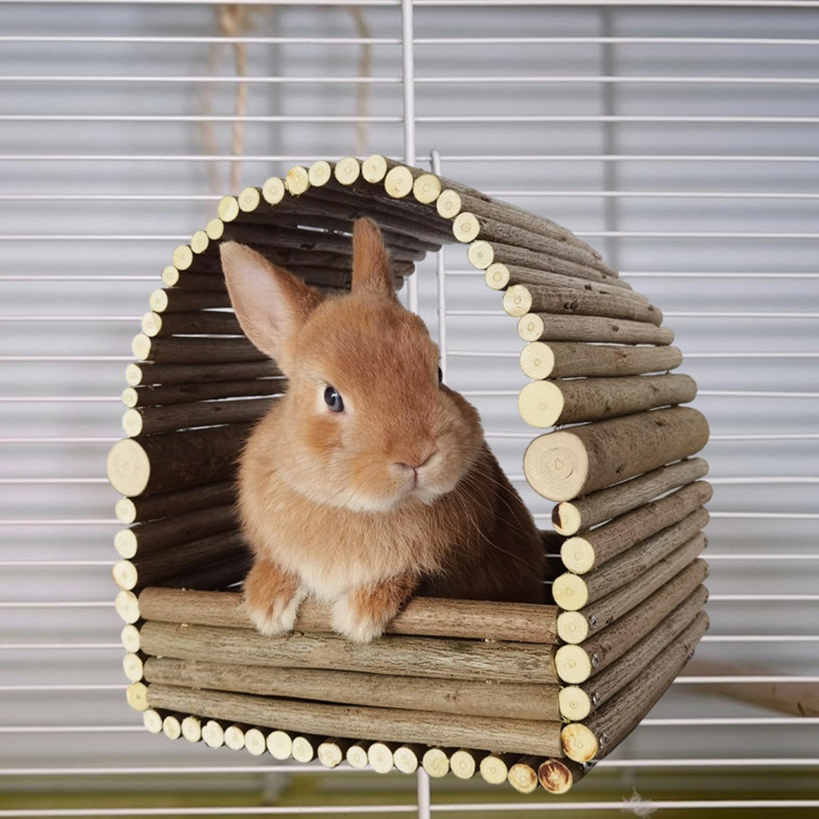 Amazon | Benboo 小動物の隠れ家、室内ウサギ用の木製うさぎの隠れ家