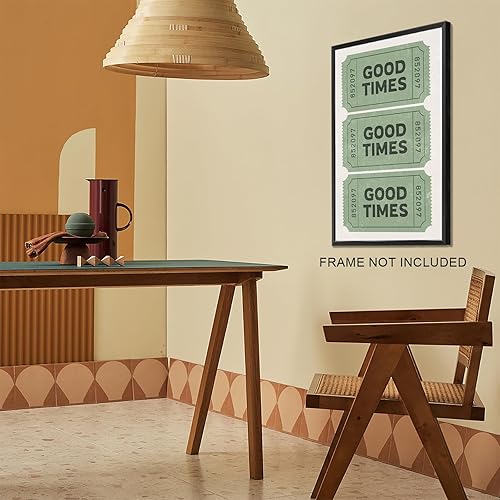Miniatura 4 de Póster en lienzo con texto en inglés "Good Times" para baño, color verde, retro, para baño, lienzo y carrito de bar, con cita divertida, impresiones