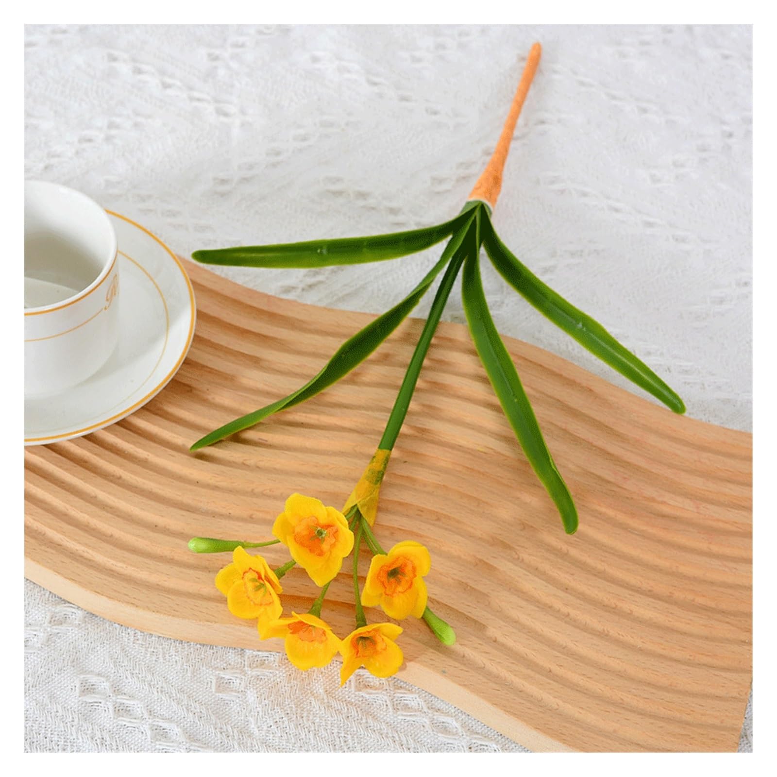 Sjdopulse D Narcissus Simulation Flower Single Branch Ocean Narcissus Artificial Flower Horn Narcissus Ecoration,,40Cm