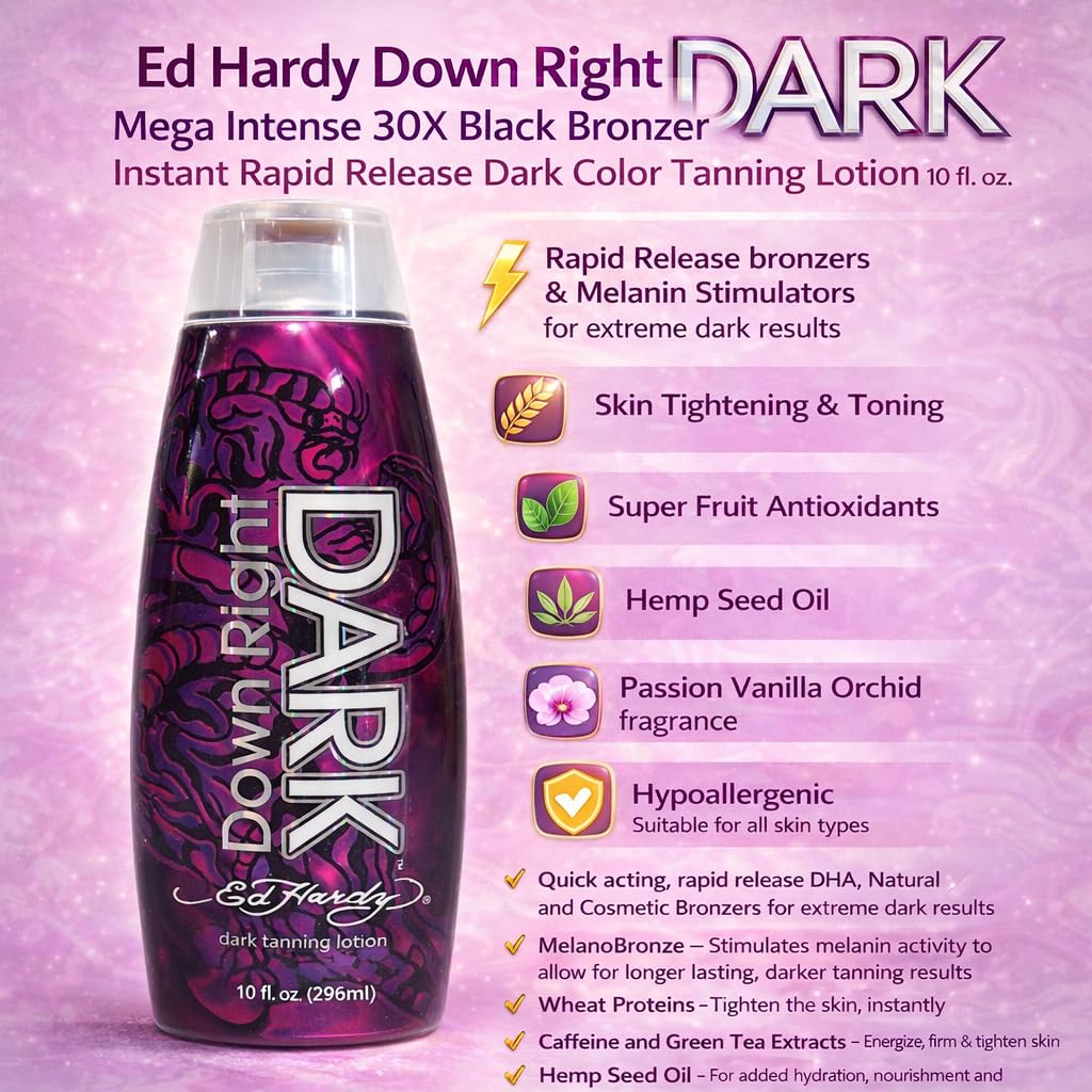 Amazon.com : Ed Hardy DOWN RIGHT DARK Intense Black Bronzer - 10