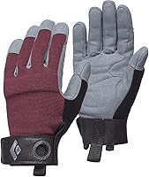 Black Diamond Women's Crag Gloves: Breathable Stretch Mesh, Durable Synthetic Leather Palm for Belaying & Via Ferrata